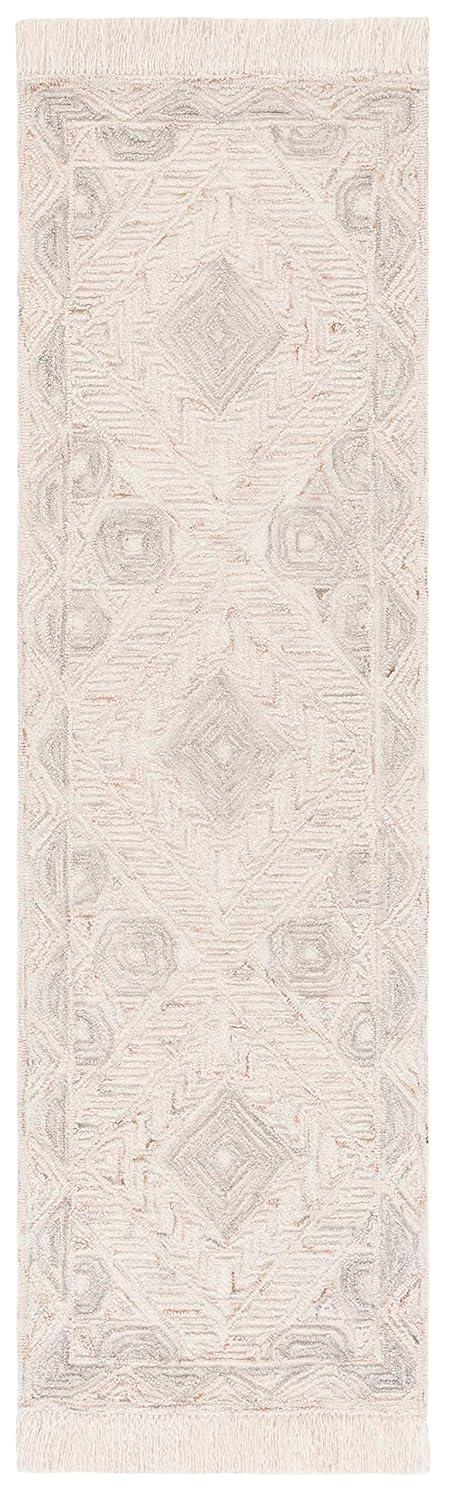 Ikat IKT801 Hand Tufted Runner Rug - Ivory/Grey - 2'3"x8' - Safavieh.