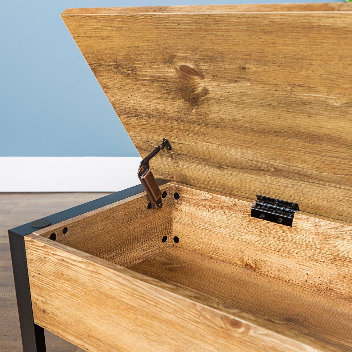 Walker Edison Storage Bench, Barnwood