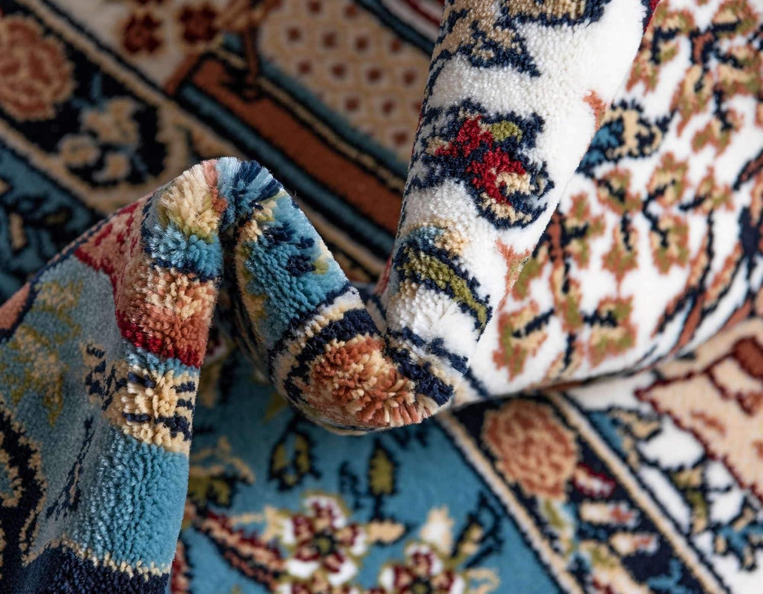 Unique Loom Narenj Birmingham Area Rug ,Blue ,3'x13'