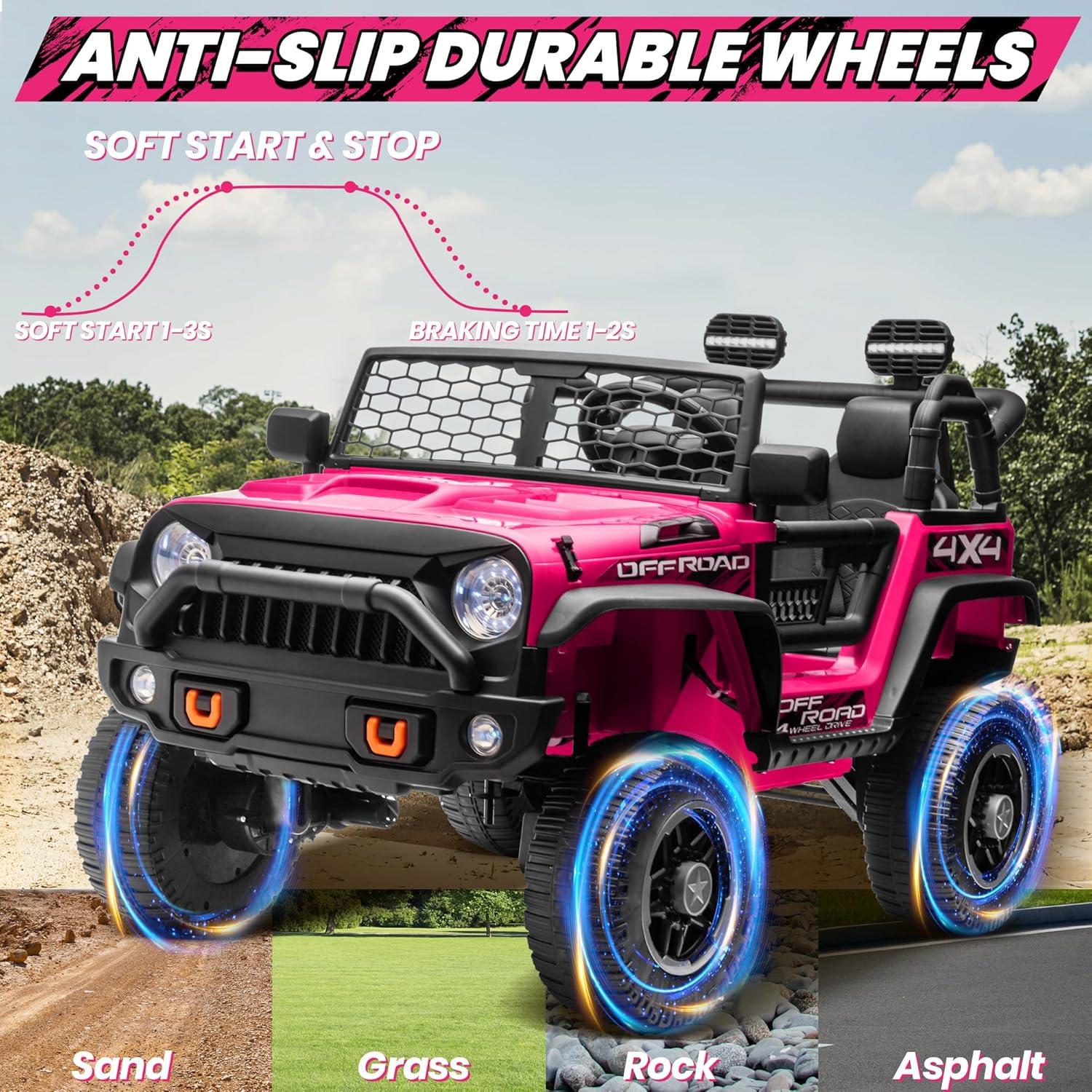 24V Pink 2-Seater Kids Ride-On SUV with Remote Control