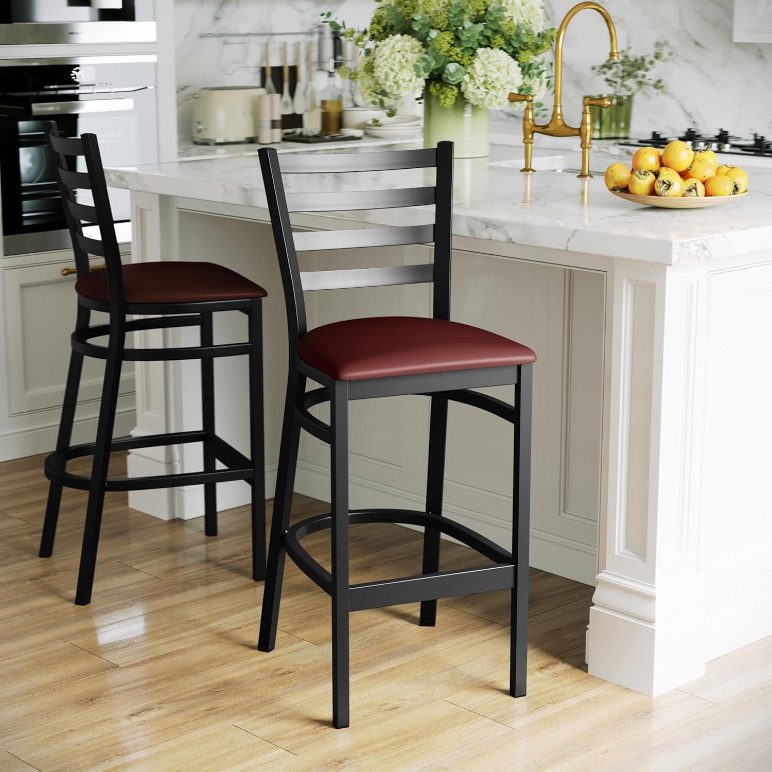 Flash Furniture Brixton Hercules Series Ladder Back Metal Restaurant Barstools