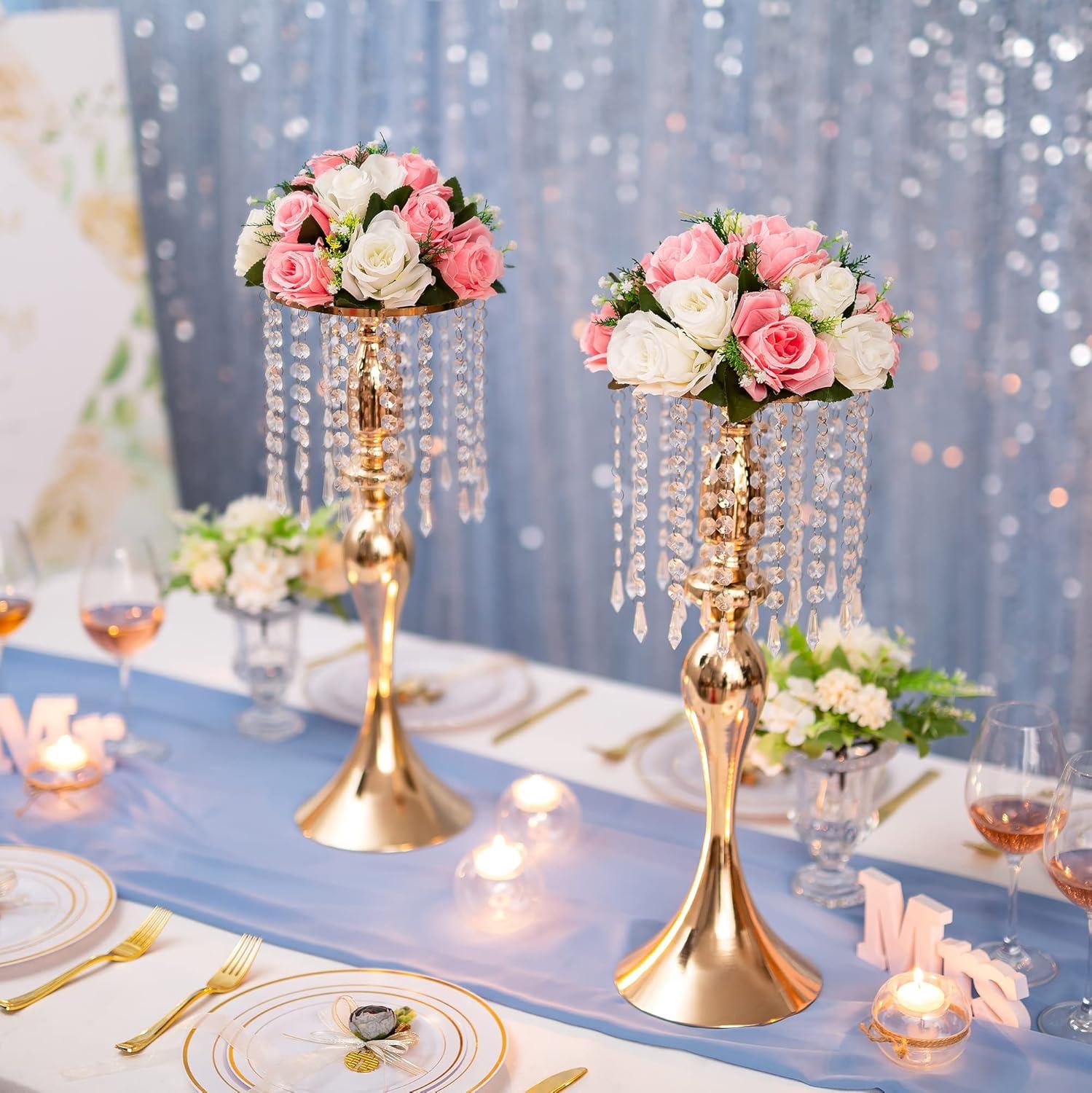 Nuptio Set of 2 Blue&White Artificial Flower Kissing ball, 15 Heads Fake Peony Silk Rose Flowers Bouquet for Centerpiece Wedding Birthday Party Home Table Decor