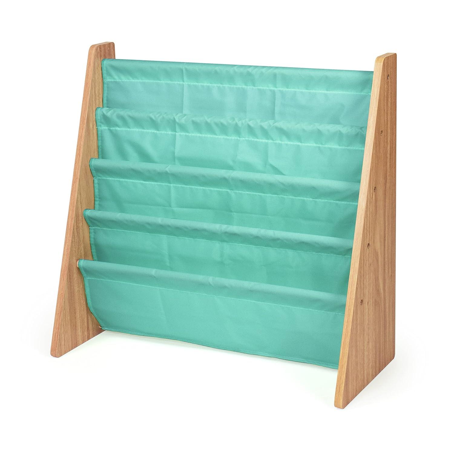 Humble Crew Kids' Bookshelf 4 Tier Book Organizer Seafoam Green/Natural