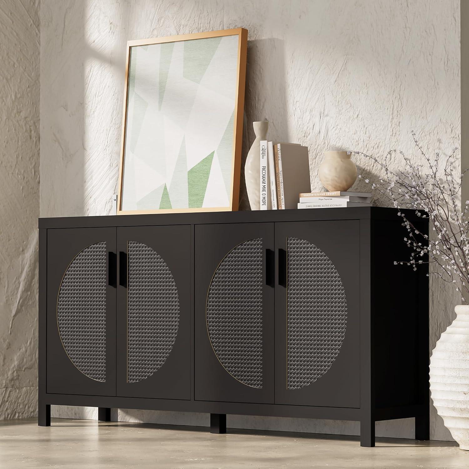 Bay Isle Home™ Buffet Sideboard Cabinets With Storage And Rattan Door