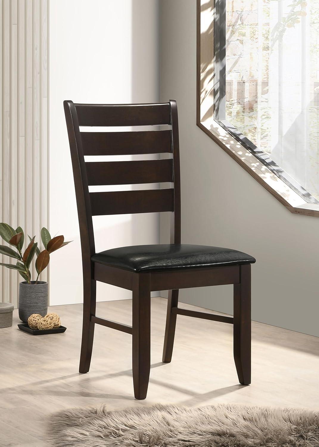 Ladder Back Side Chairs Cappuccino And Black (set Of 2) (Set of 2)
