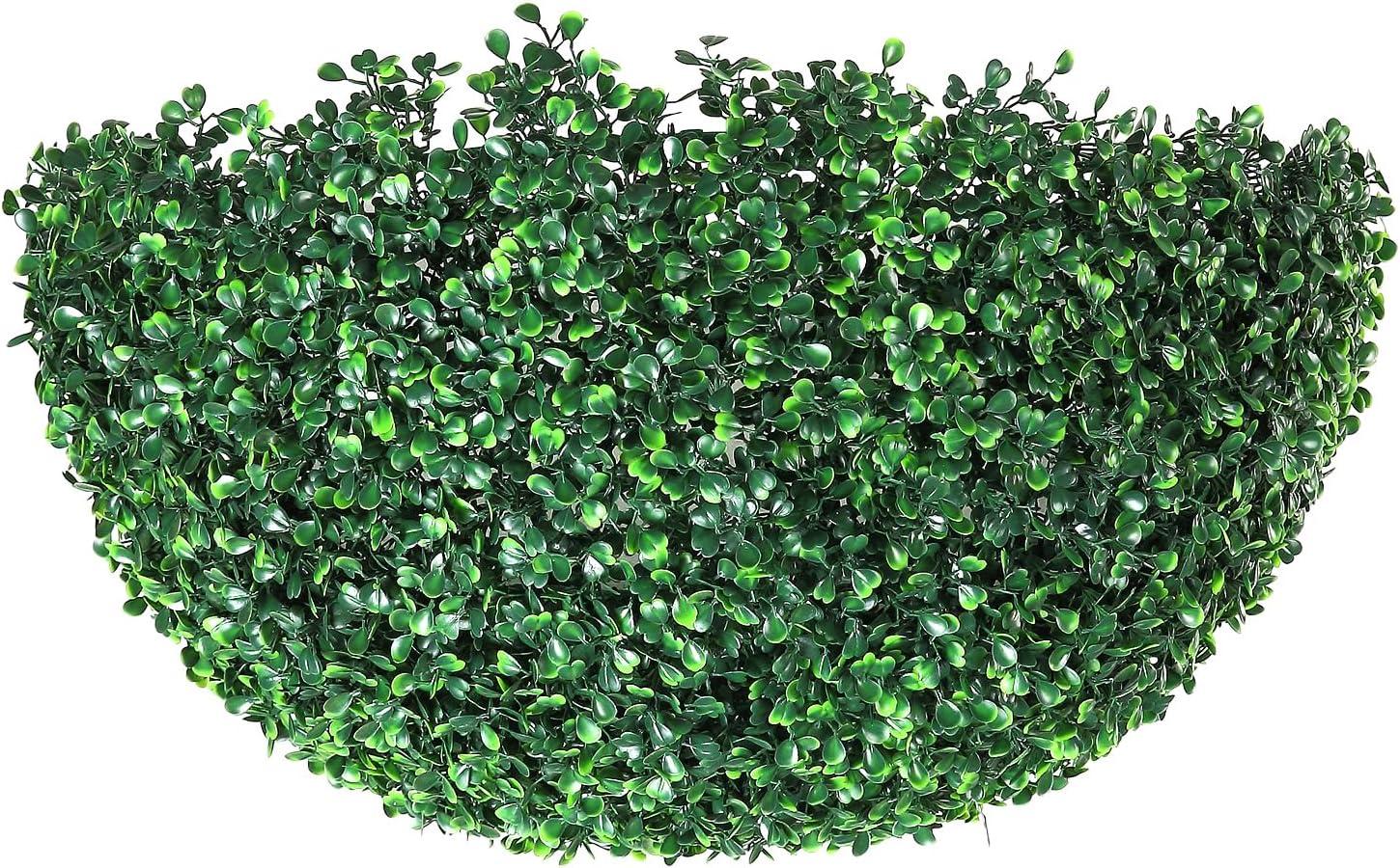 Green Artificial Boxwood Topiary Balls with Butterflies, 16-inch, Set of 2