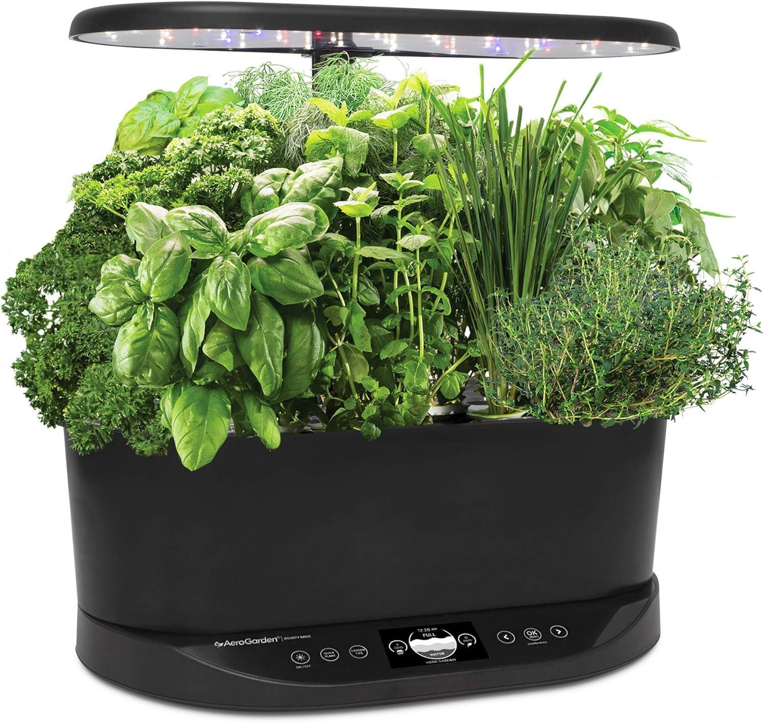 AeroGarden Bounty Basic - Indoor Garden with LED Grow Light, Black