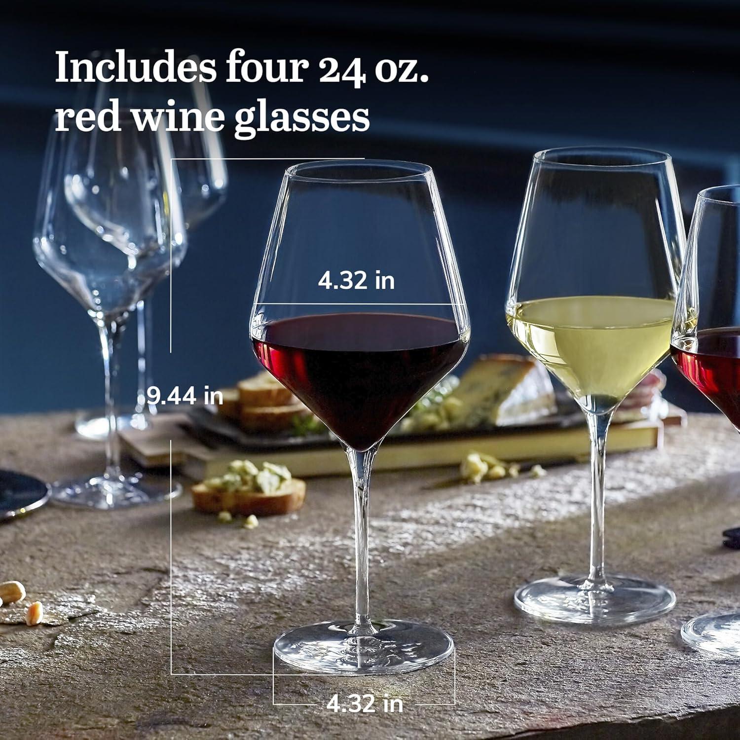 Libbey Signature Greenwich Red Wine Glasses, 24 ounce, Set of 4