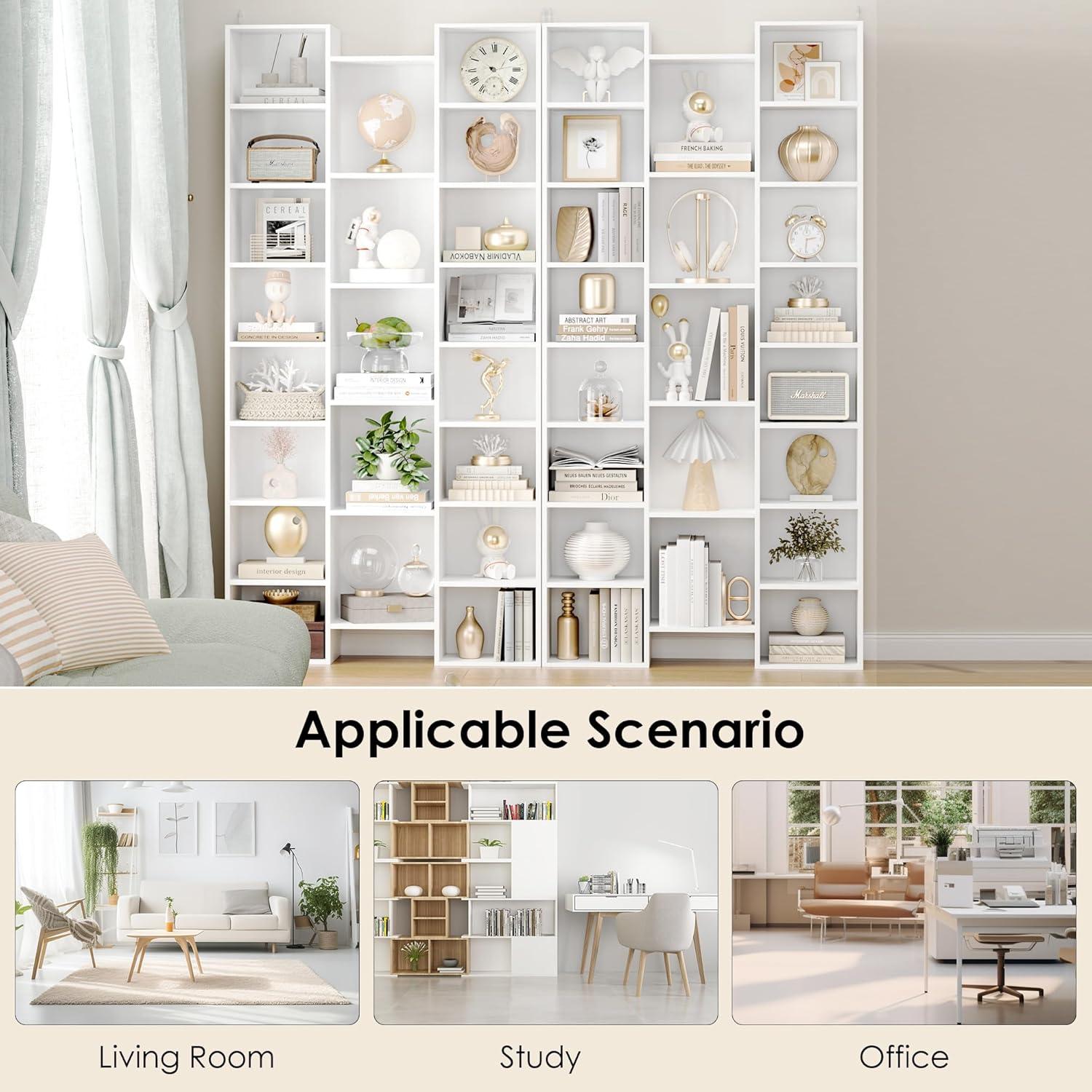 Latitude Run® Triple Wide 8 Tier Media Storage Tower Rack, 71" Tall Bookshelf Black Bookshelf