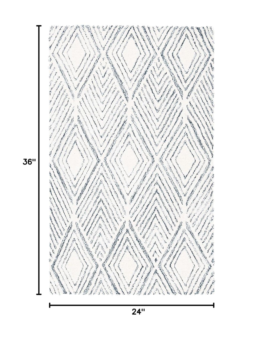 Abstract ABT350 Handmade Indoor Accent Rug - Ivory/Charcoal - 2'-3"x4' - Safavieh
