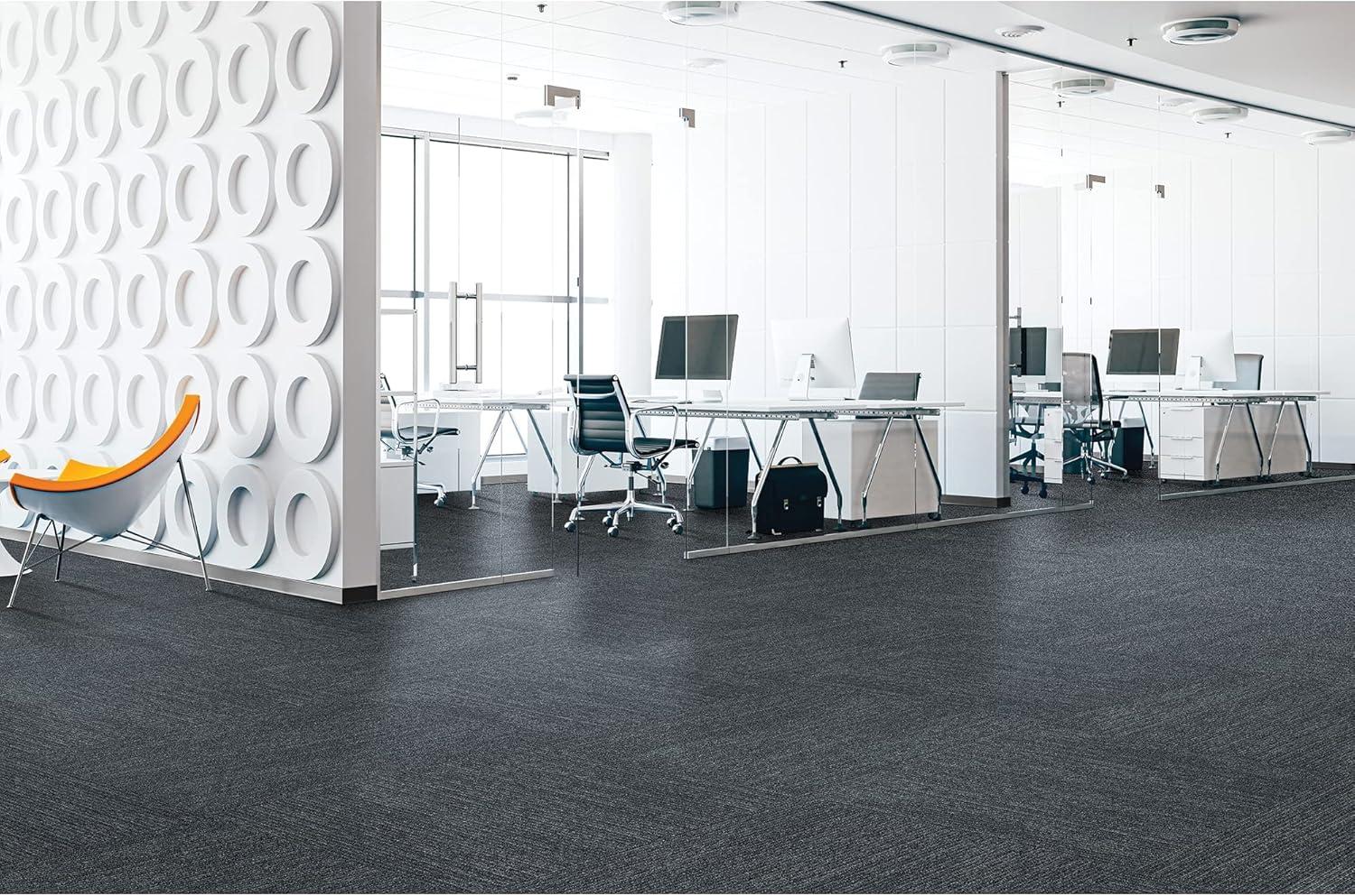 Elite 24" x 24" Dark Gray Nylon Loop Carpet Tile