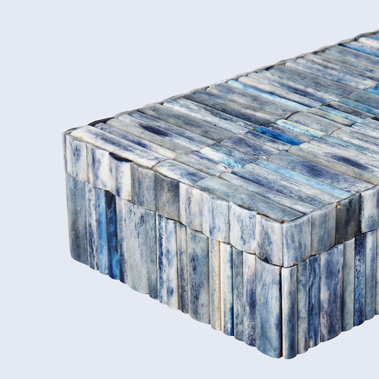 Handicrafts Home Decorative Box - Handmade Jewelry Organizer Box with Lid - Keepsake Box for Home Decor, Jewelry, Accessories, Collectibles - Modern Wooden Storage Box - Ocean, 8X6X1.5 inch