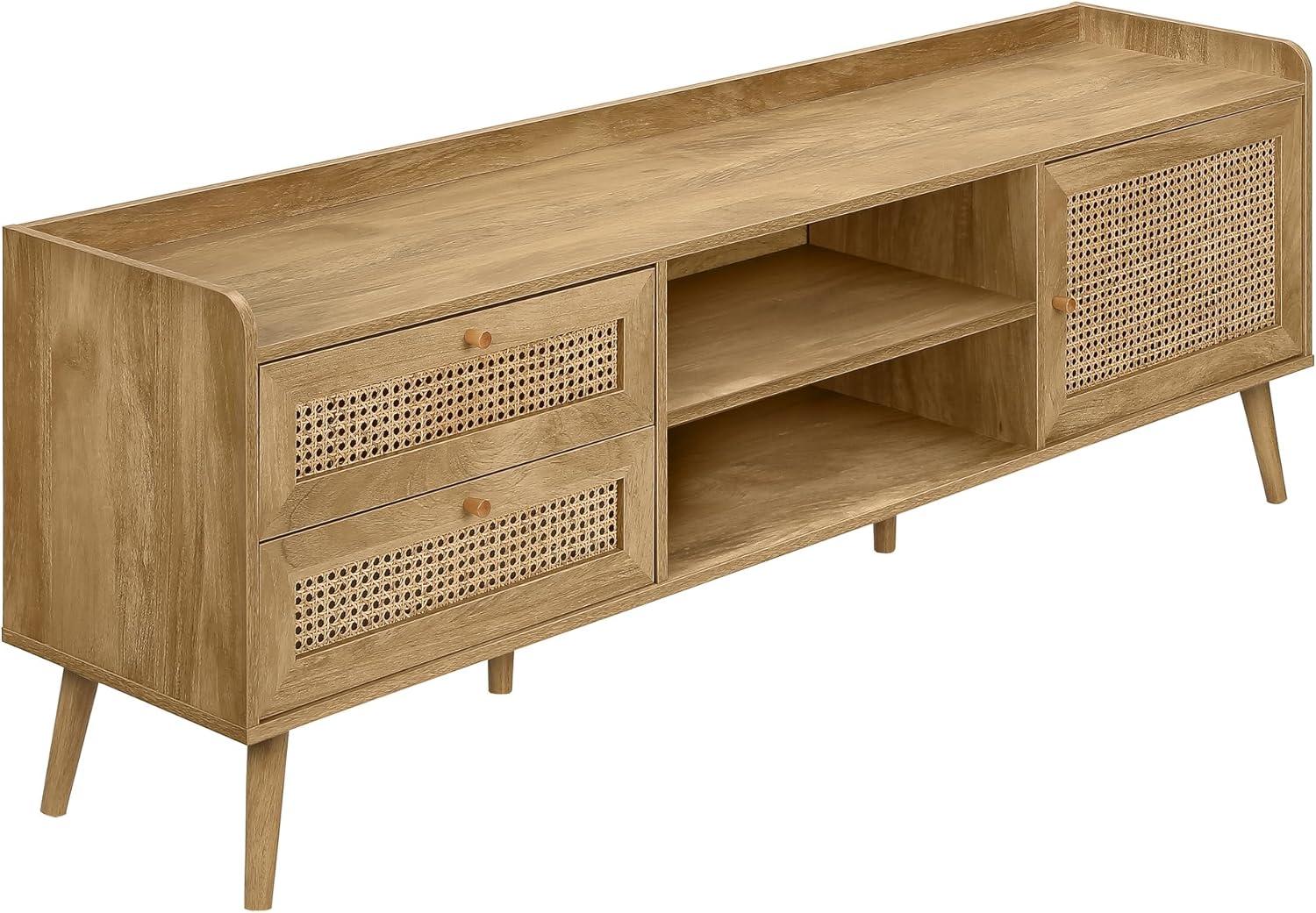 Monarch Specialties Tv Stand 72 Inch Console Media Entertainment Center Storage Cabinet Living Room Bedroom Walnut Laminate Wood Legs Transitional