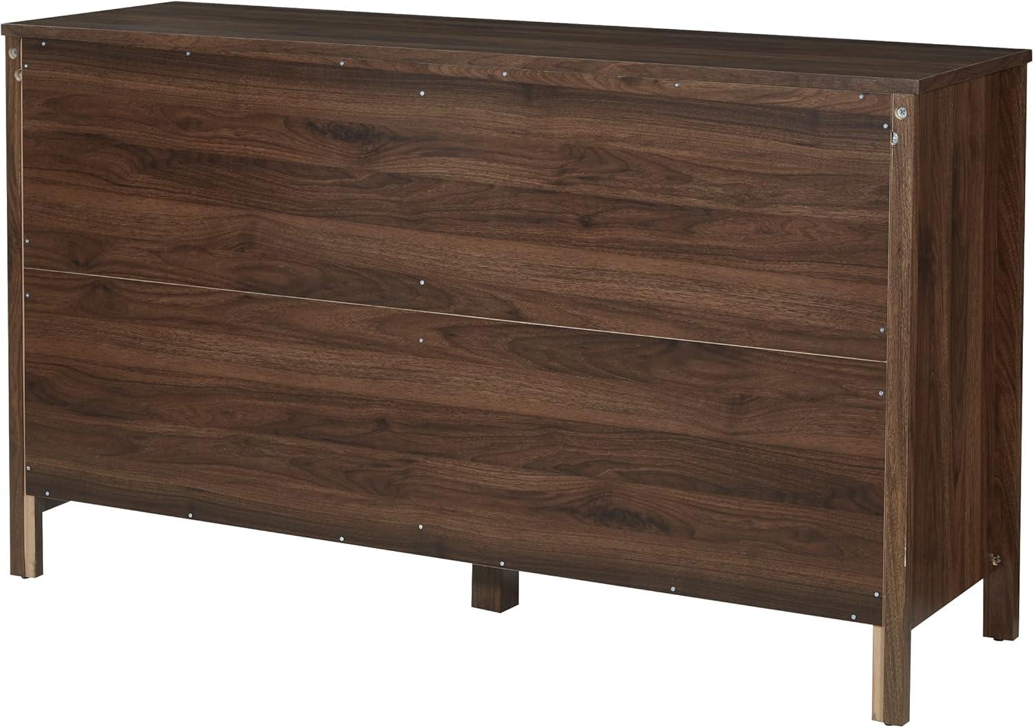 Stonebrook 6-Drawer Horizontal Dresser in Wood Classic Walnut Finish