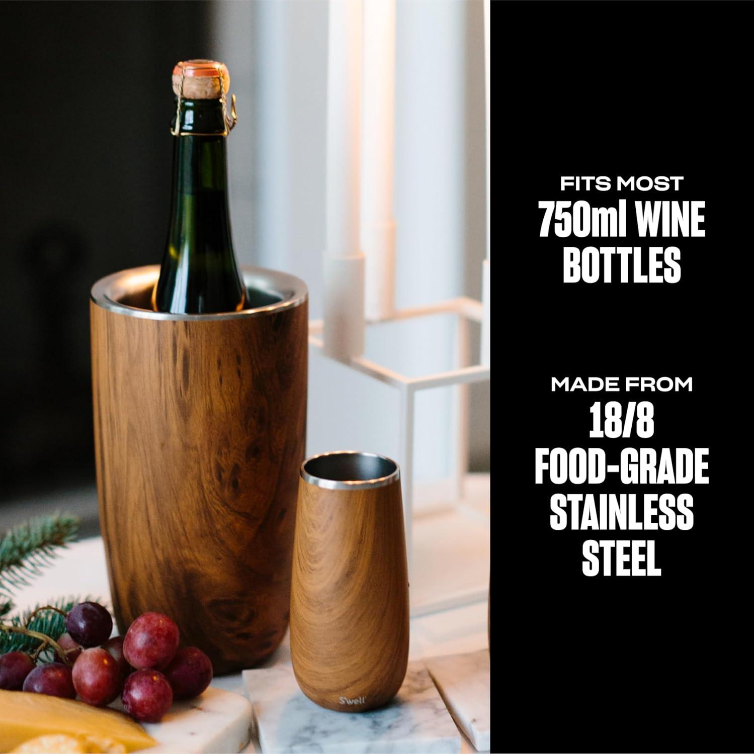 S'well Triple-Layered Vacuum-Insulated Stainless Steel Wine Chiller, 750ml, Teakwood & Reviews | AllModern