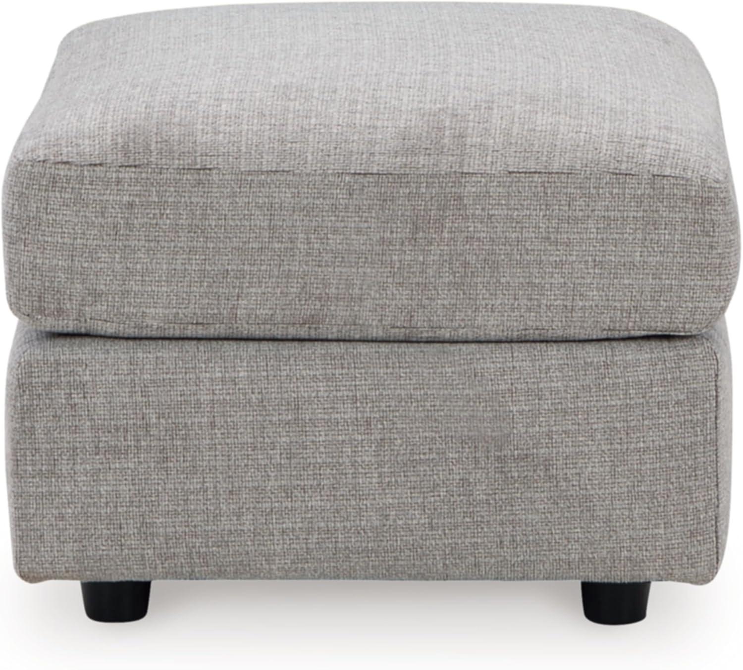 Light Gray Contemporary Rectangular Chenille Ottoman