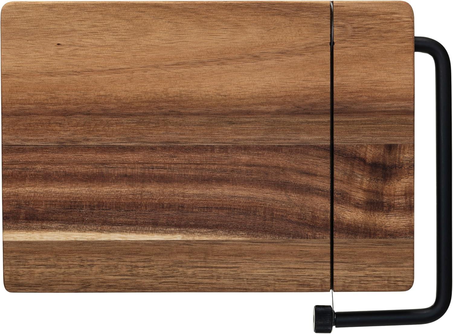 Creative Co-Op Acacia Wood and Stainless Steel Cheese Slicer