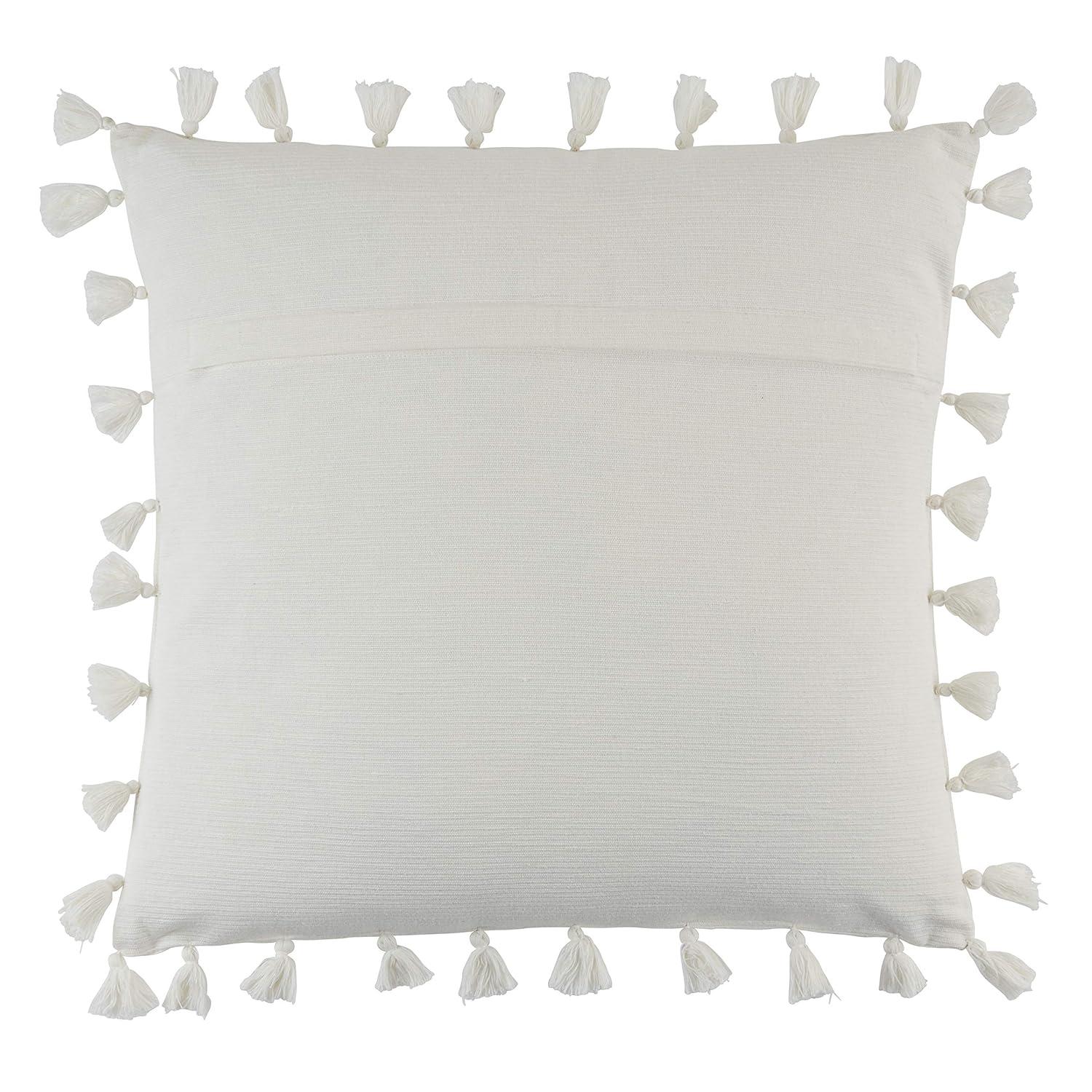 Saro Mabel Collection Tassels Cotton Throw Pillow