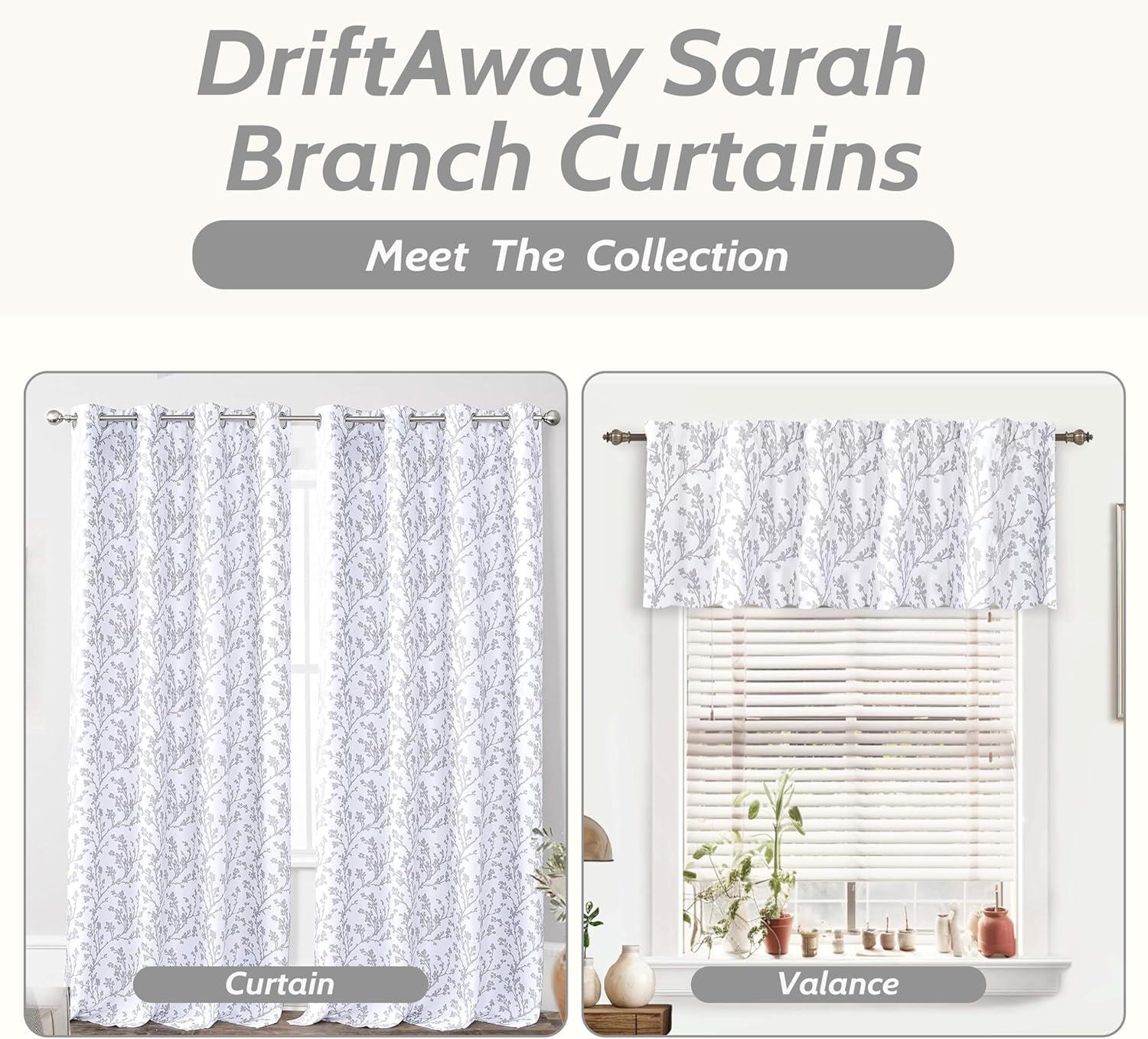 DriftAway Indoor and Outdoor Polyester Blackout Rod Pocket Curtain Pair Gray,White,Multi-color 0.10 in x 18.00 in