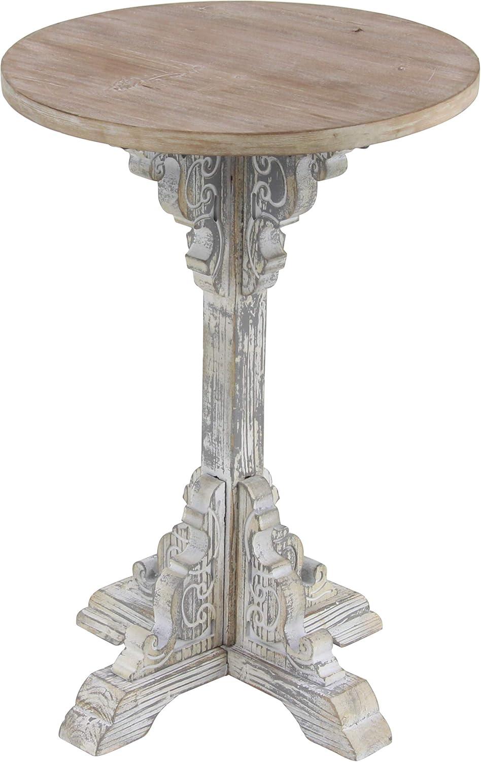 Traditional Round Wood Accent Table White - Olivia & May