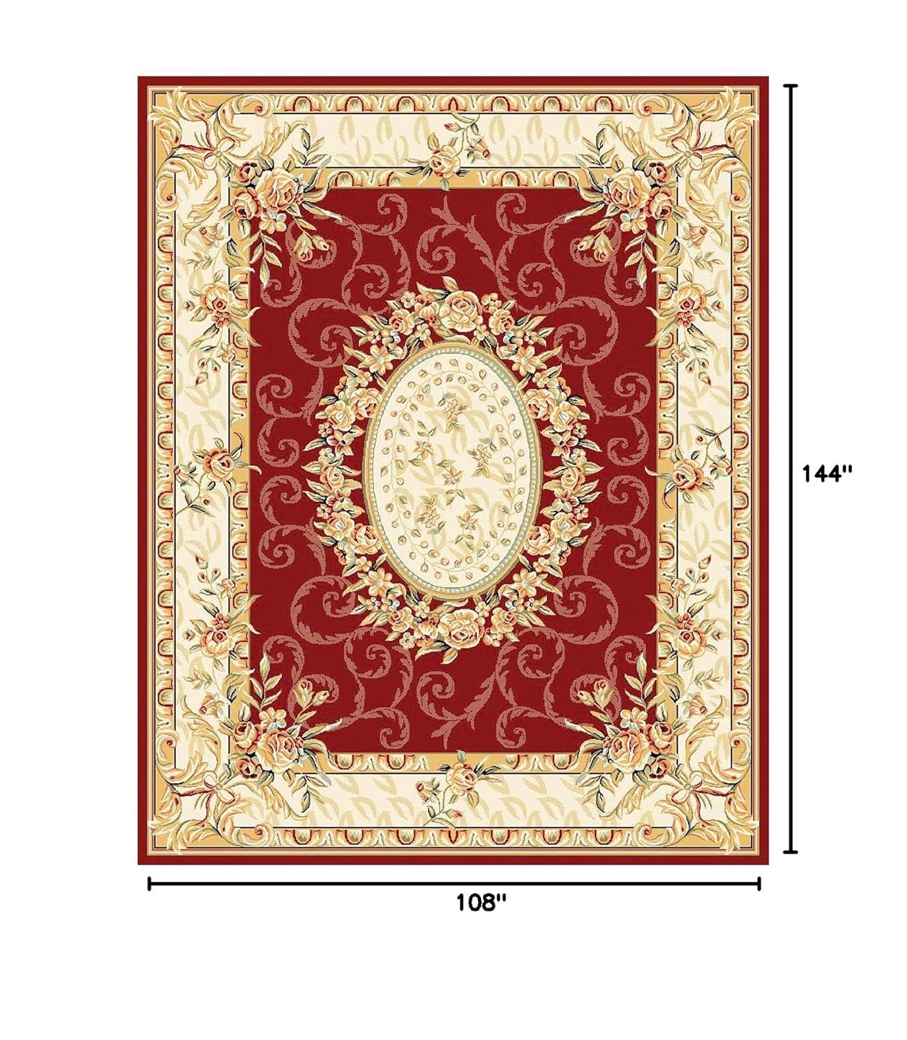 Lyndhurst LNH328 Power Loomed Area Rug - Red/Ivory - 9'x12' - Safavieh