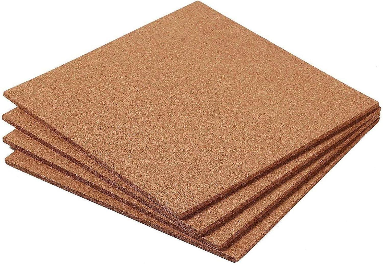 Natural 12x12 Square Cork Board Tiles, 4-Pack