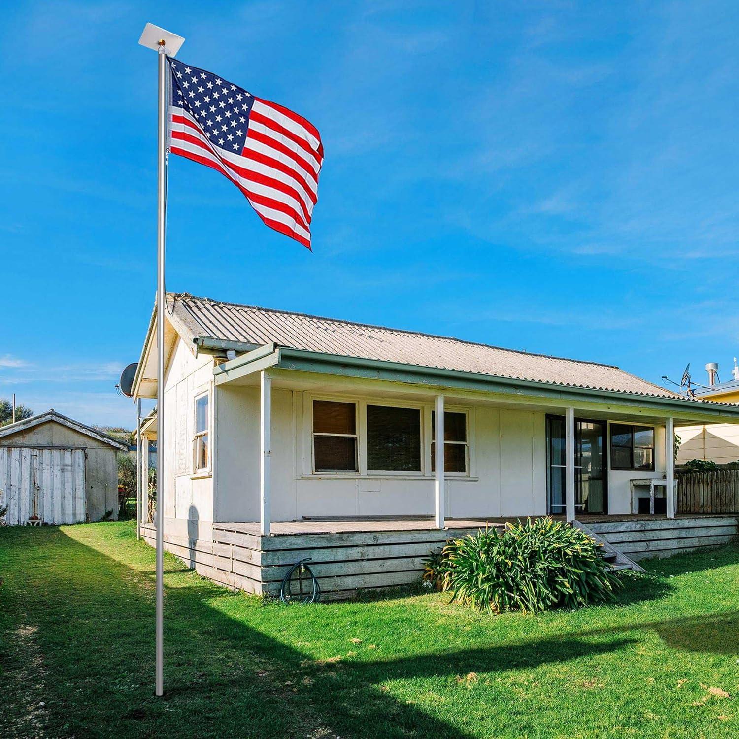 Yescom 25' Upgraded Sectional Aluminum Flagpole Silver