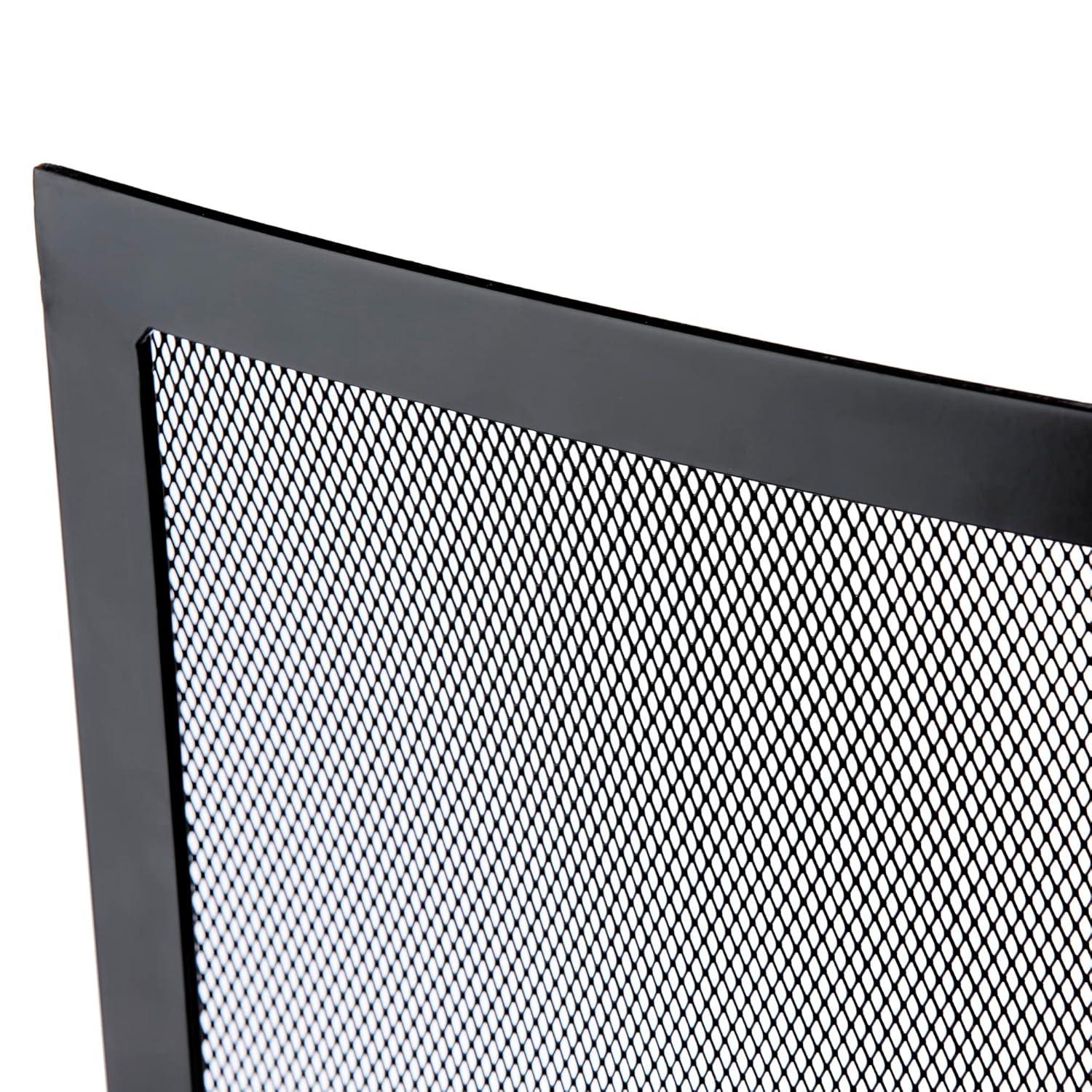UniFlame Single Panel Curved Black Wrought Iron Screen