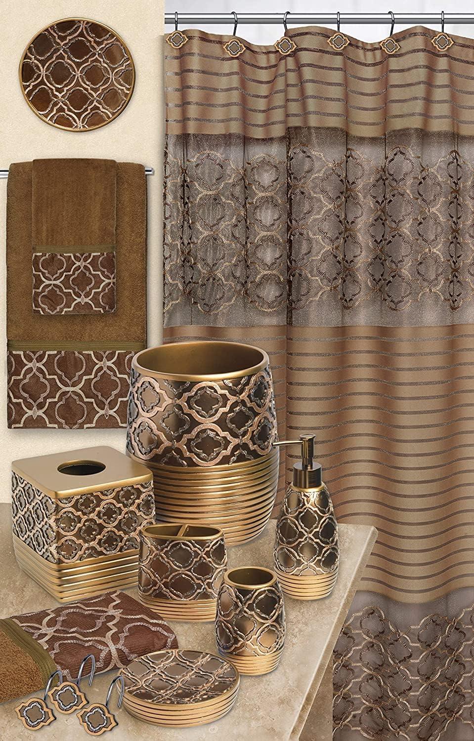 Popular Bath Spindle 12-Piece Shower Hooks, Gold, 9x6x9.5 Inches