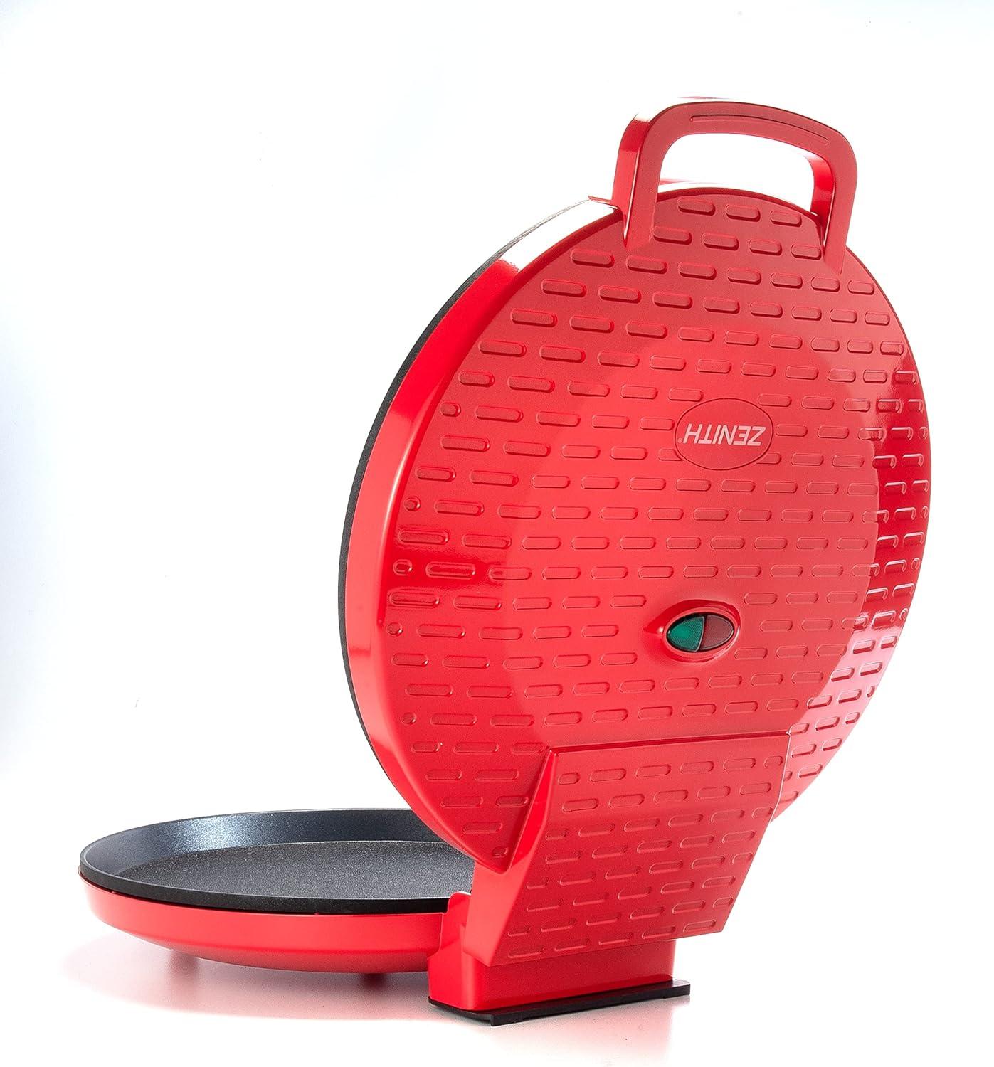 Zenith Red Non-Stick Electric Pizza Maker and Grill