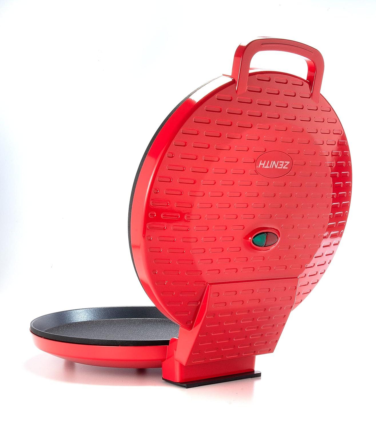 Zenith Red Non-Stick Electric Pizza Maker and Grill