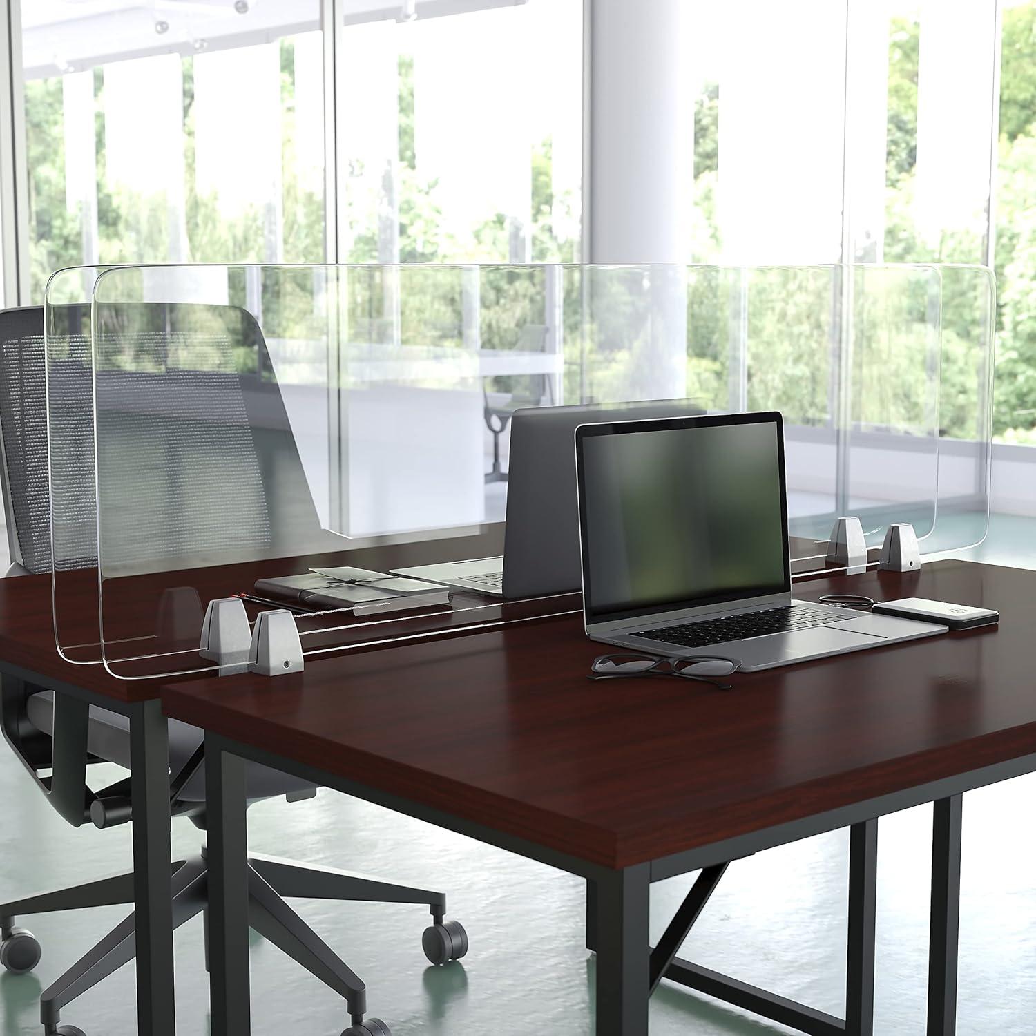 Cadia Clear Acrylic Desk Partition (Installation Hardware Included)