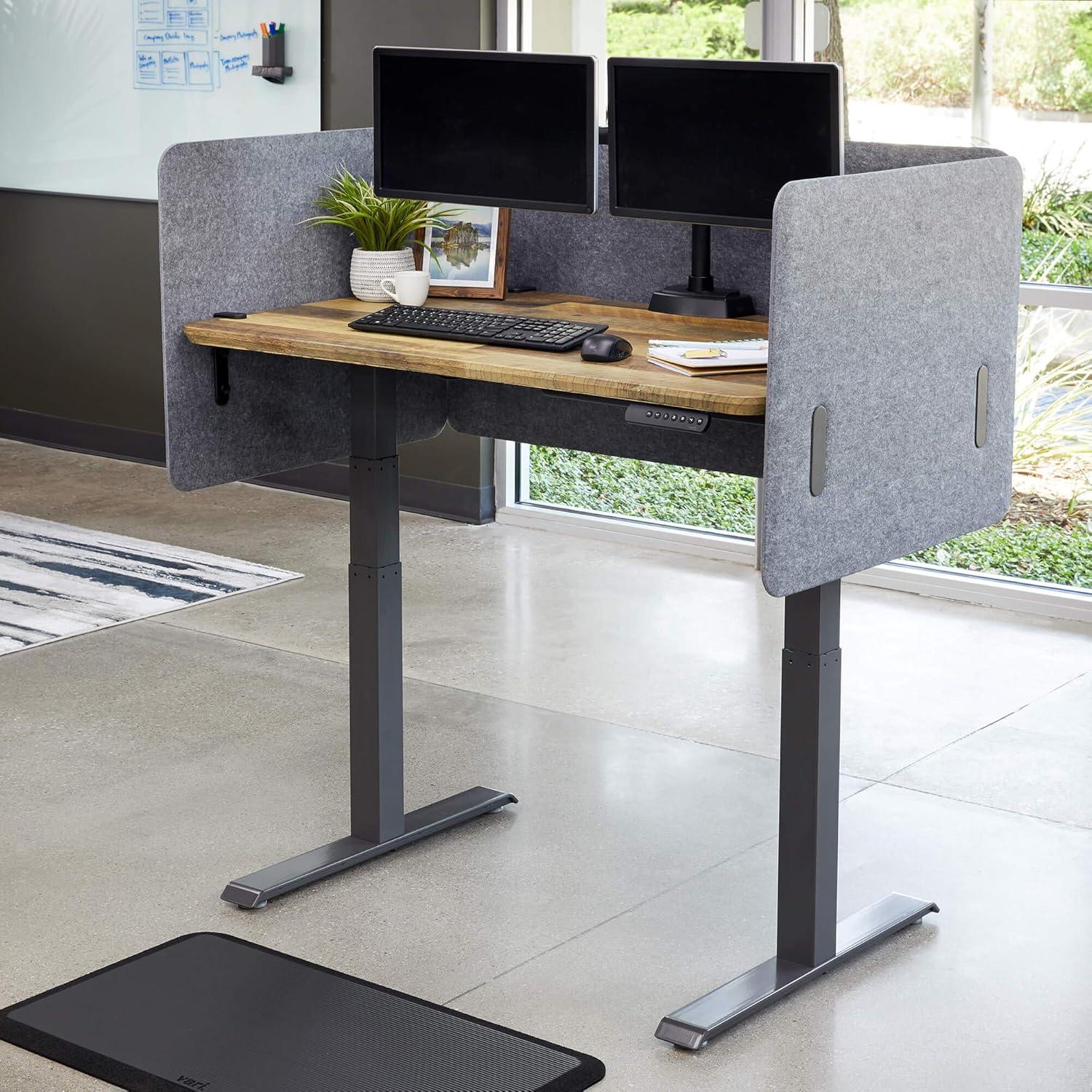 Light Grey Felt Desk Privacy and Modesty Panel