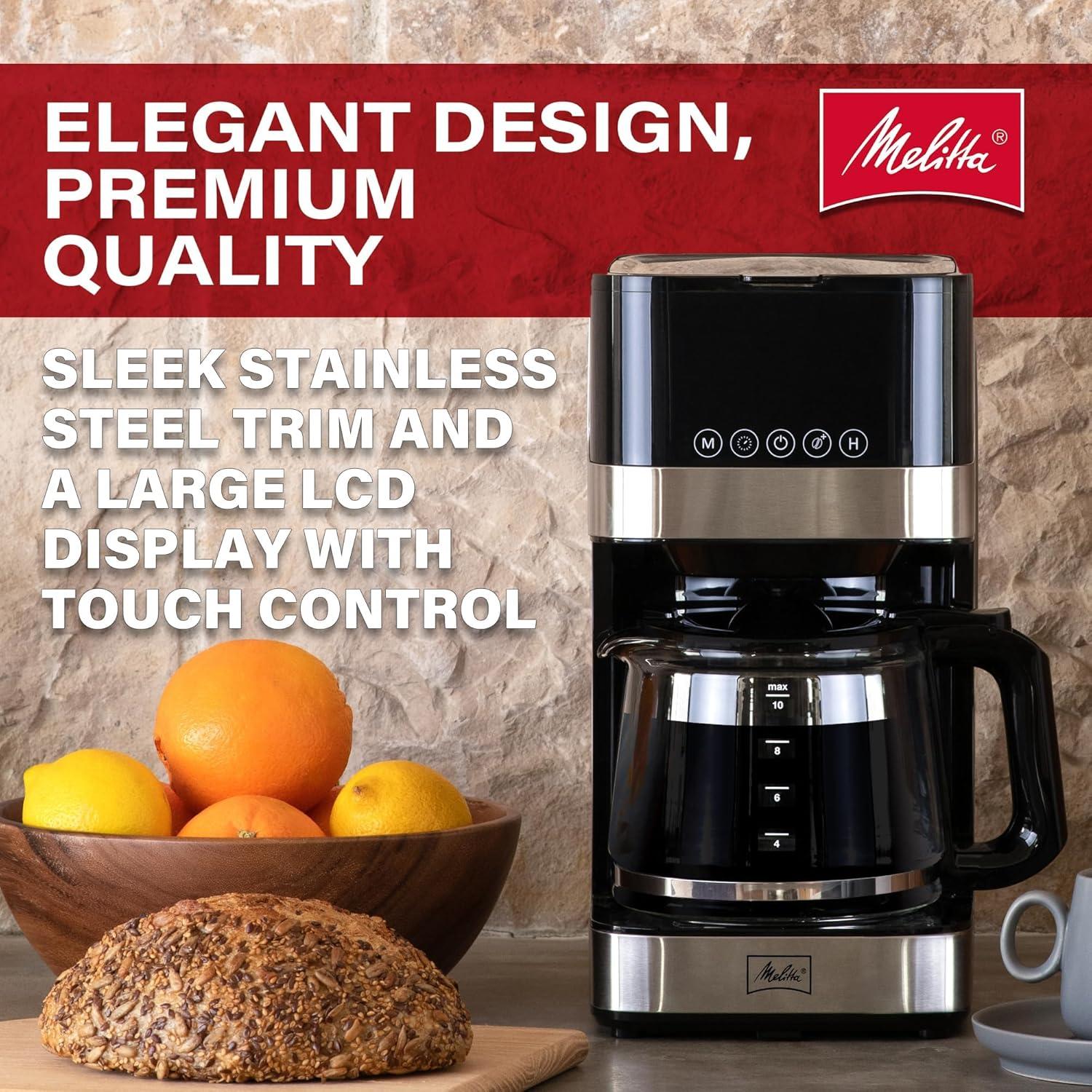 Melitta Aroma Tocco 10-cup Drip Coffee Maker With Glass Carafe And Touch Control Display