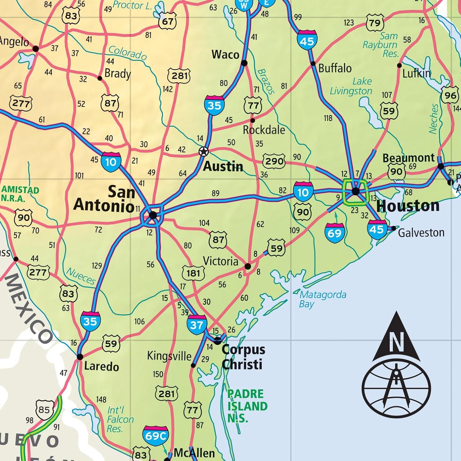 United States Laminated Foldable Map with Quick-Reference Legend