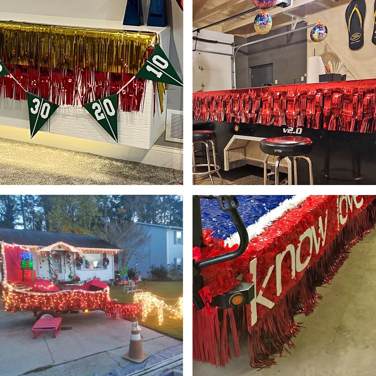 Red Metallic Float Fringe (10Ft) - Party Decor - 1 Piece