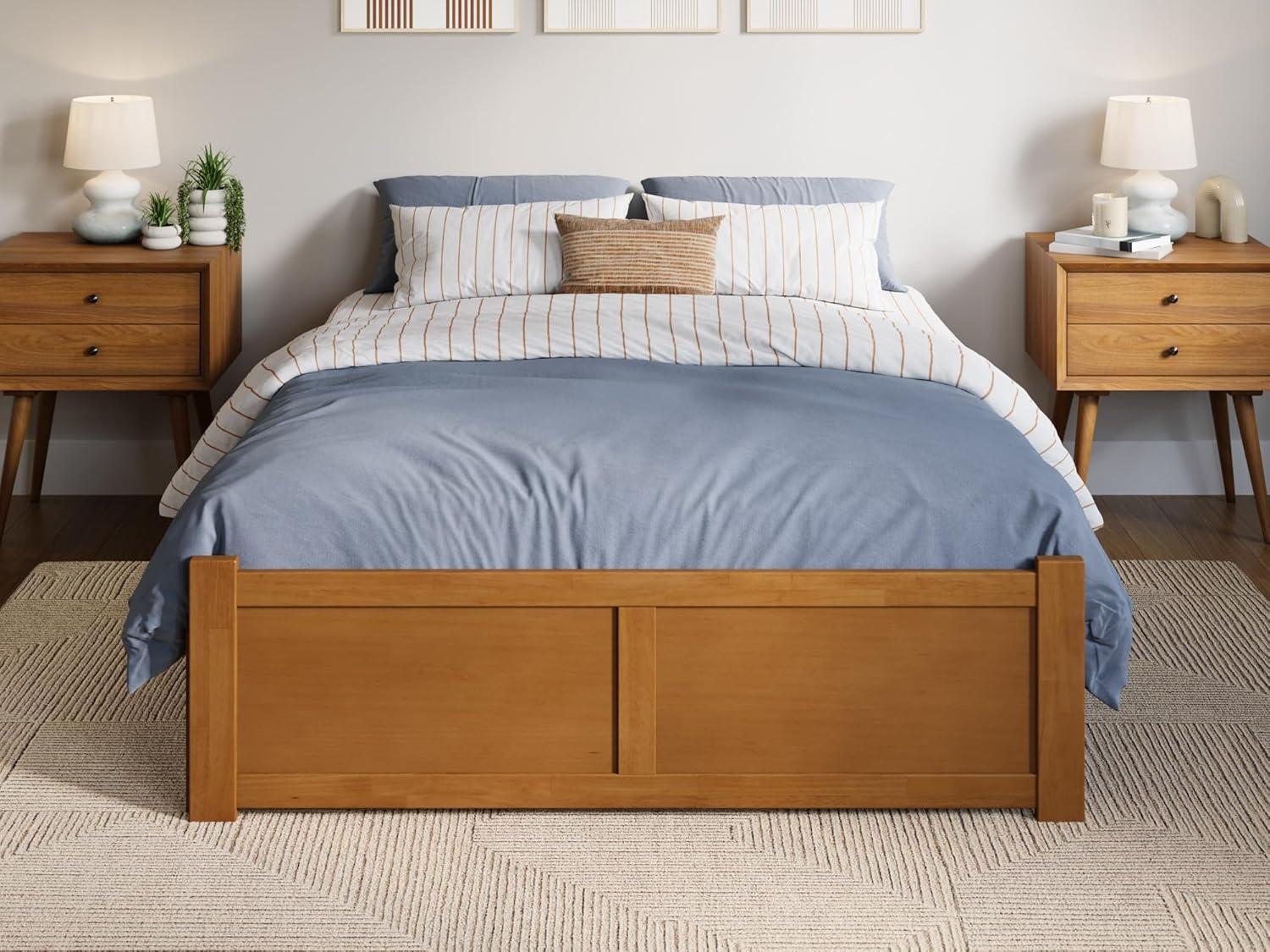 Solid Wood Platform Storage Bed