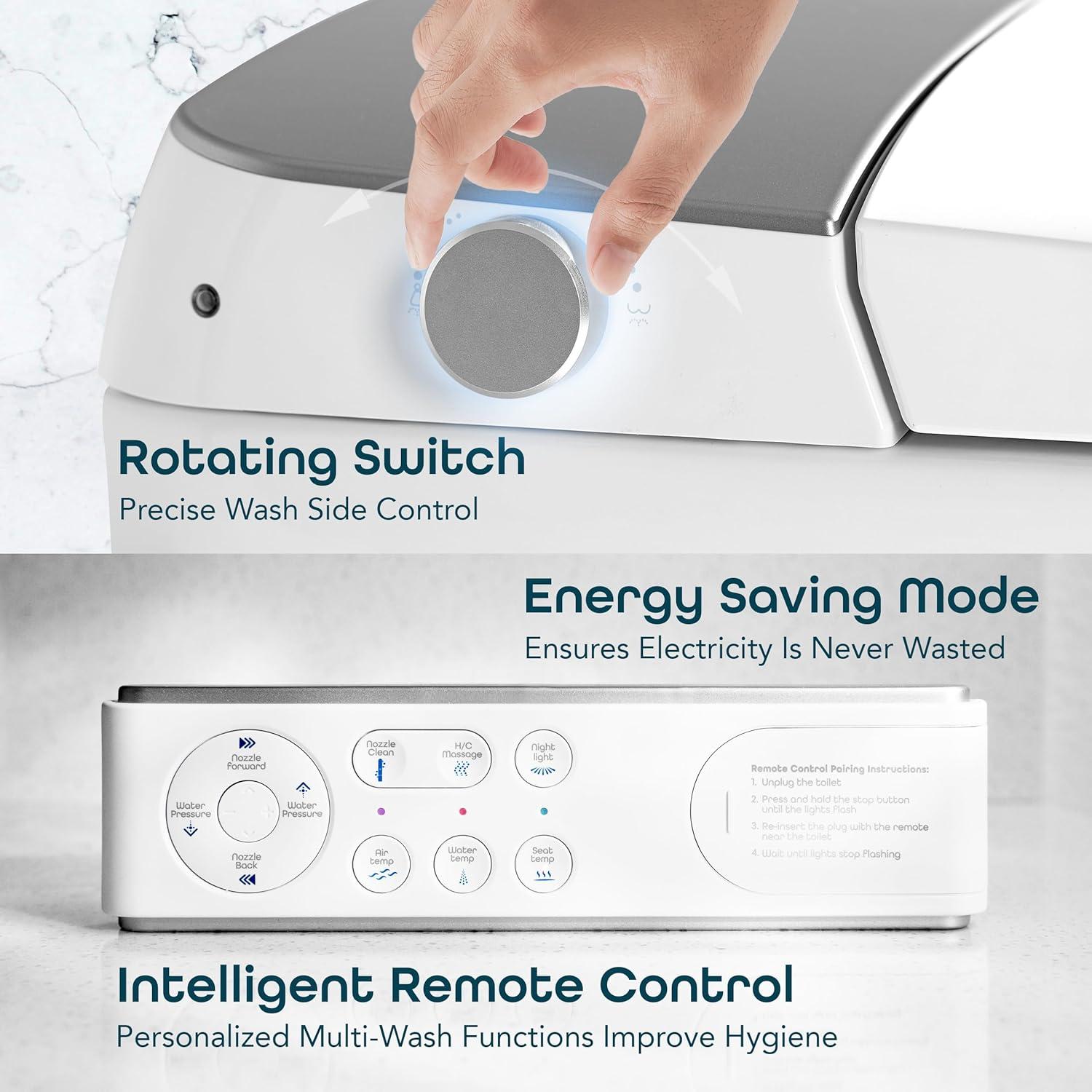 BidetMate 5000 Series Self-Cleaning Smart Toilet with Bidet, Night Light & Remote