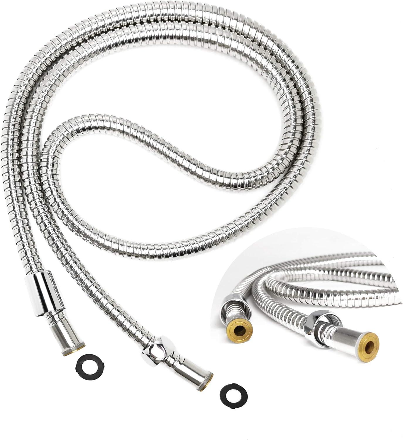 Ana Bath High-Pressure Anti-Clog 5-Inch 5- Setting Handheld Shower Head System + 96-Inch Stainless Steel Shower Hose (Chrome)