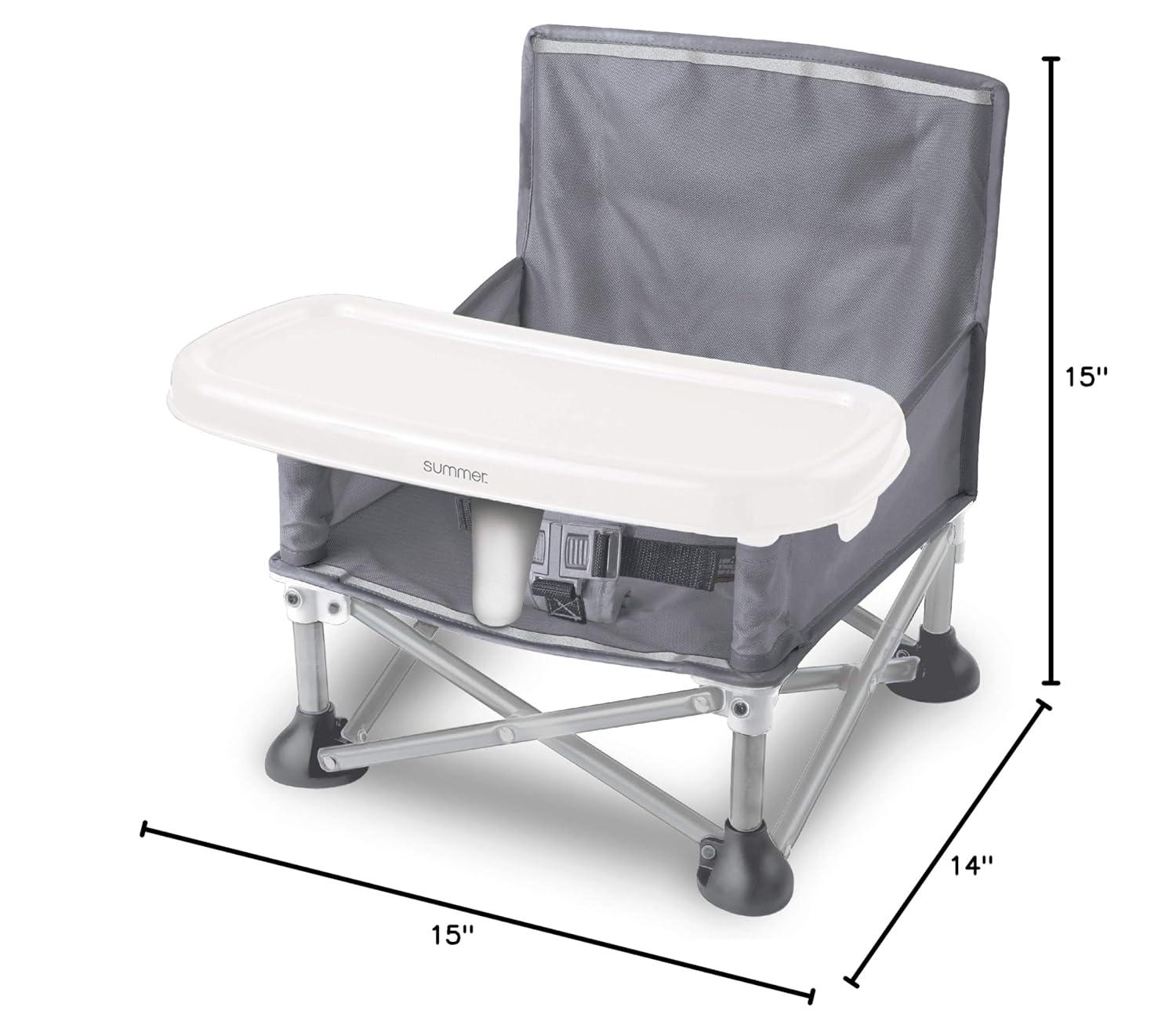 Summer by Ingenuity Pop 'N Sit Portable Infant Booster Seat, Grey, 6+ Months
