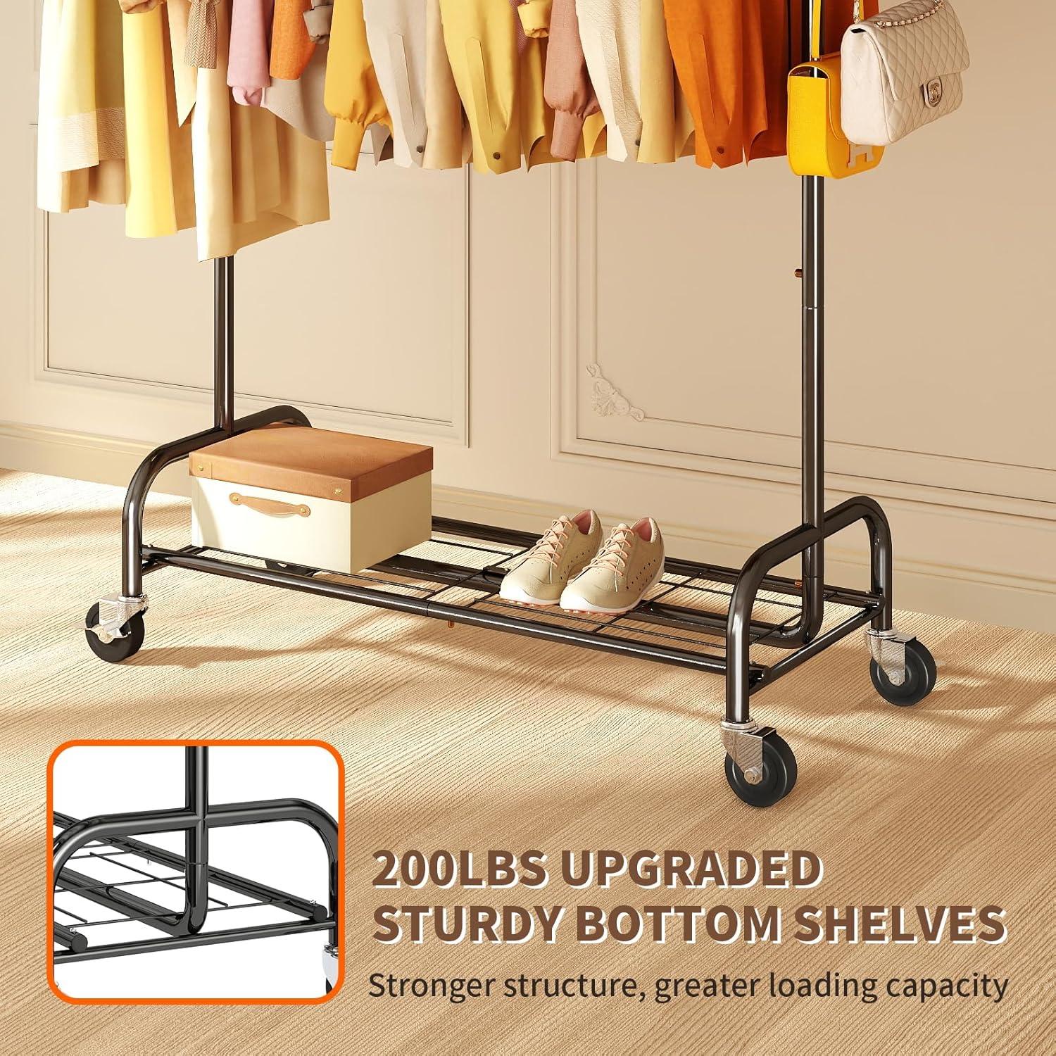 450 lbs Heavy Duty Clothing Garment Rack with Wheels