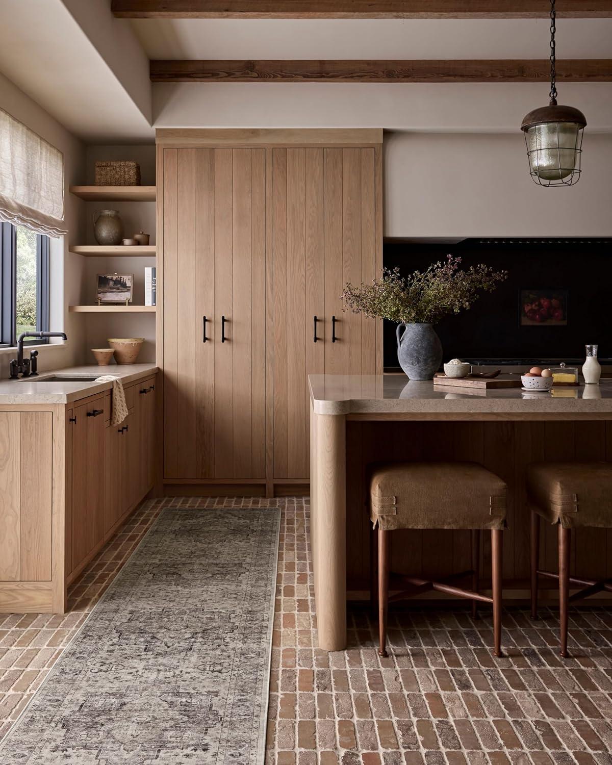 Amber Lewis x Loloi Machine Washable Josie Silver / Natural Area Rug