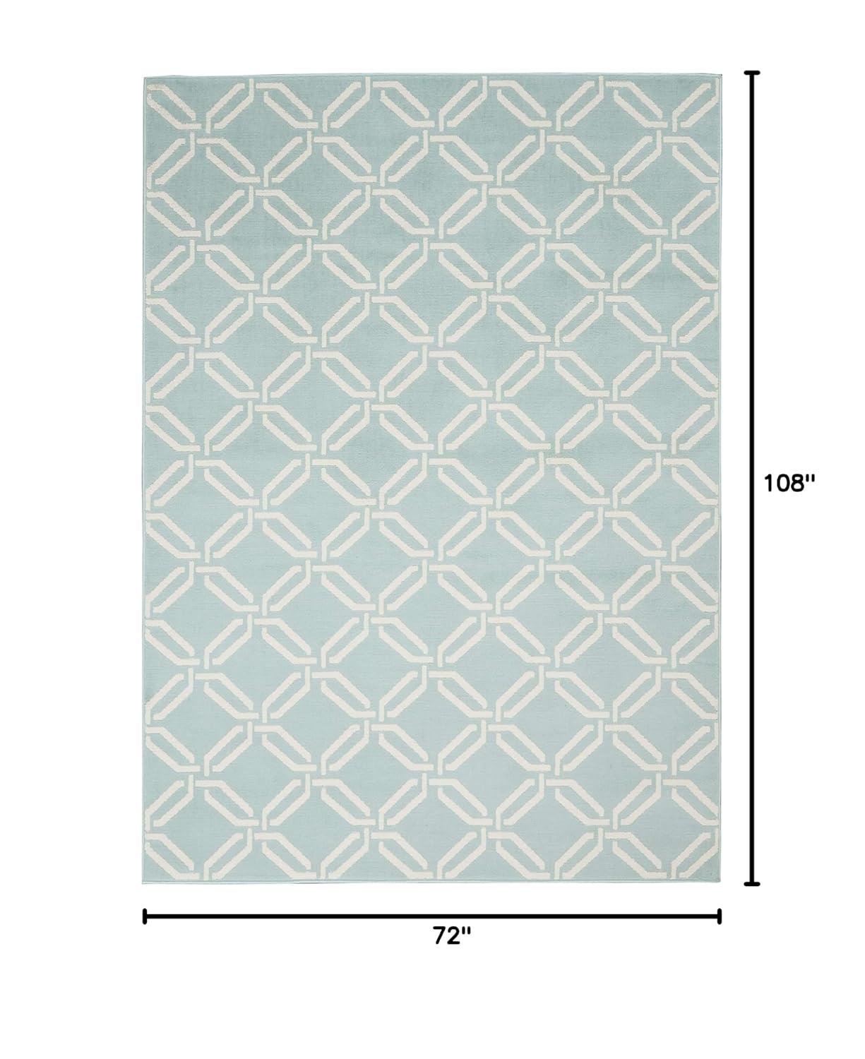 Nourison Jubilant Modern Trellis Green 6' x 9' Area Rug, (6' x 9')