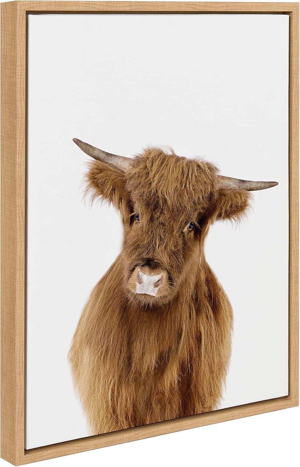 18" x 24" Sylvie Animal Studio Highland Framed Canvas by Amy Peterson Natural - Kate & Laurel All Things Decor