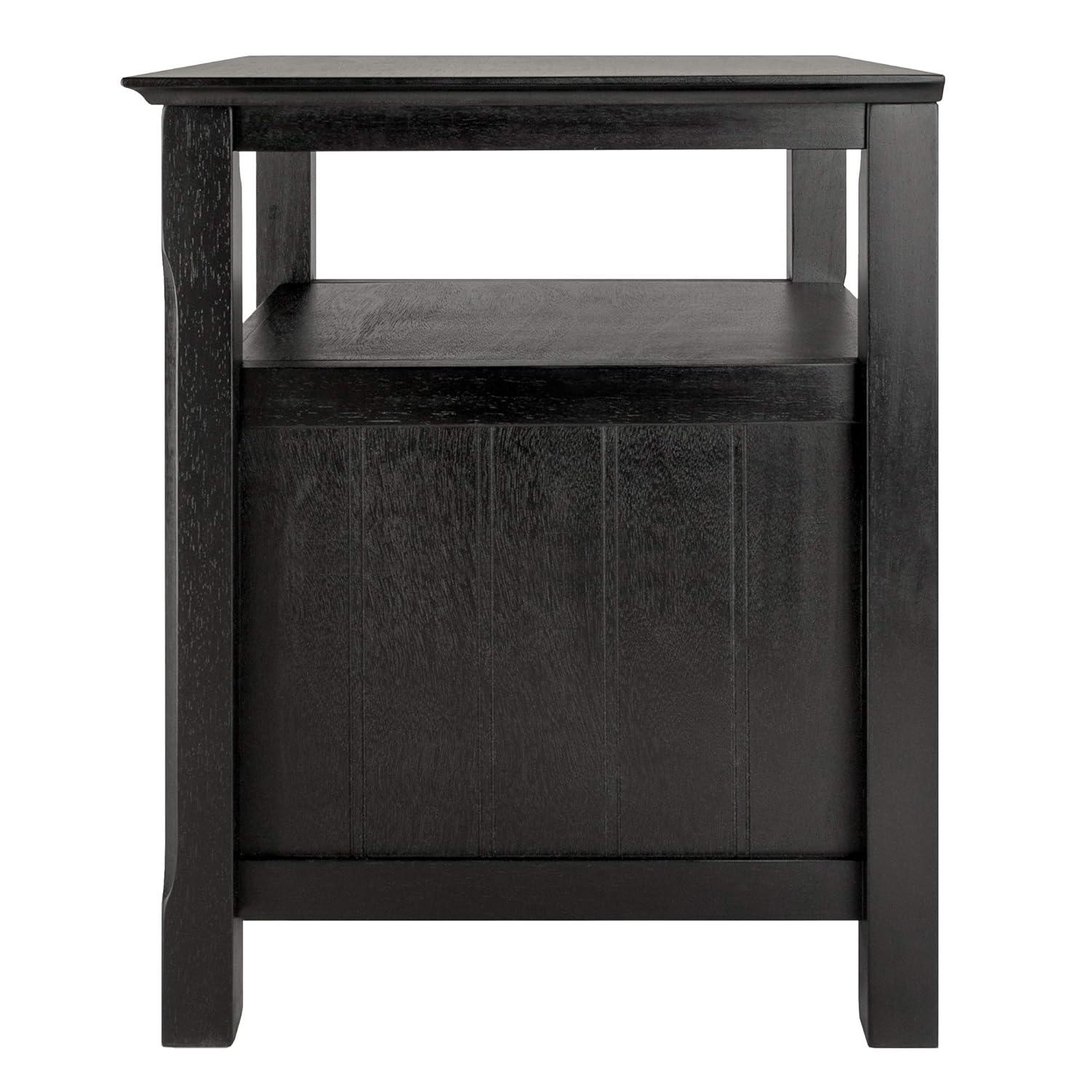 Timber Nightstand Black - Winsome: 2-Shelf Cabinet, Open Storage, Bedroom Furniture