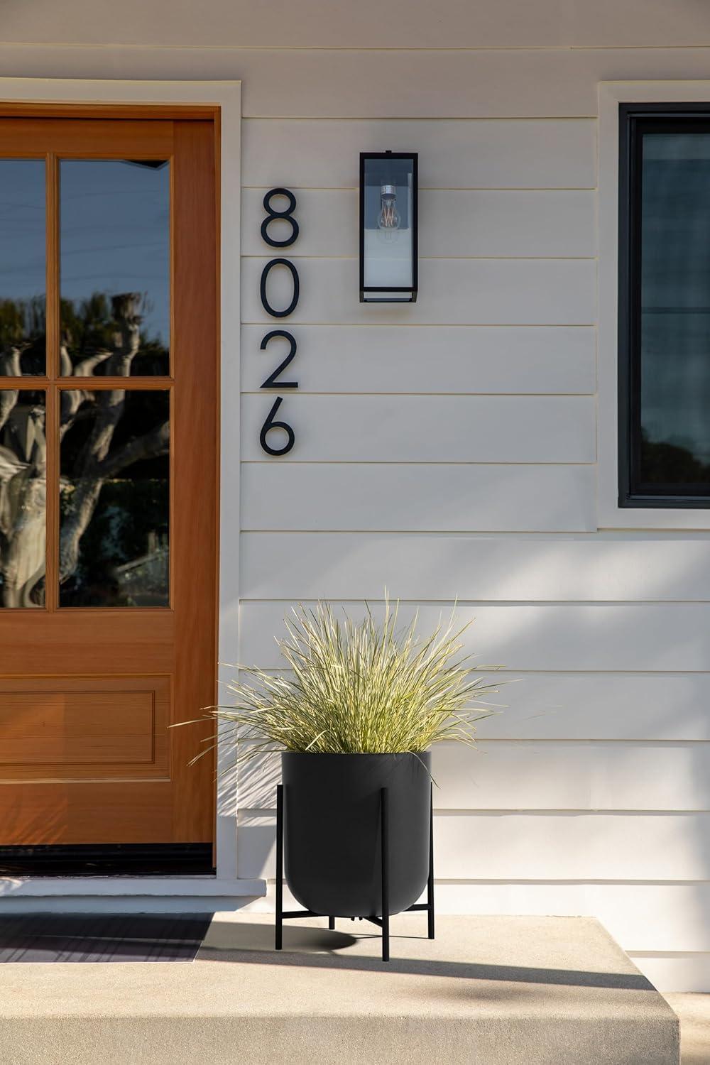 Veradek Mason Series Raised Kona 15" Plastic-Stone Planter with Stand - (Black/1 Pack)