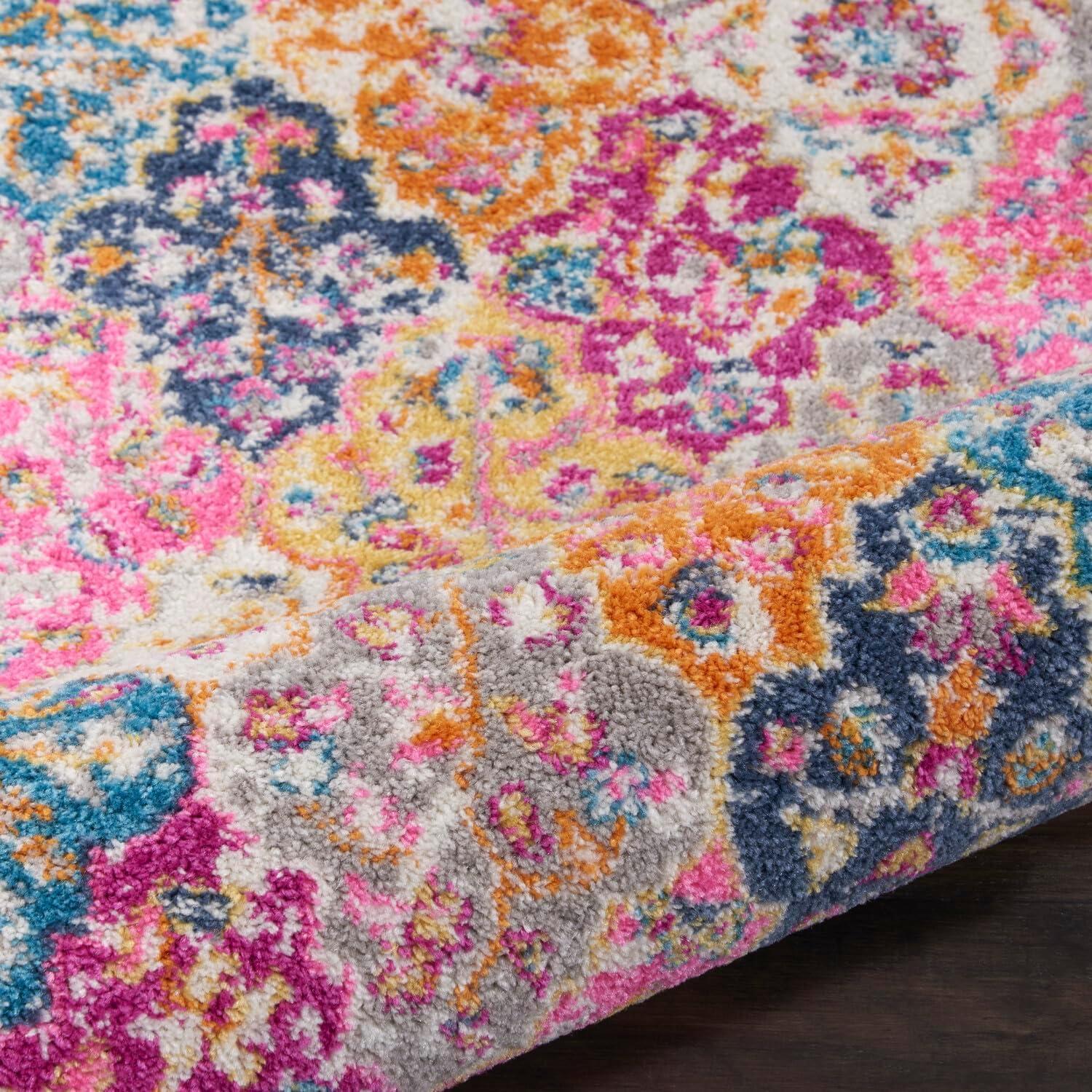 Multicolor Floral Tufted Synthetic Runner Rug, 2'2" x 7'6"