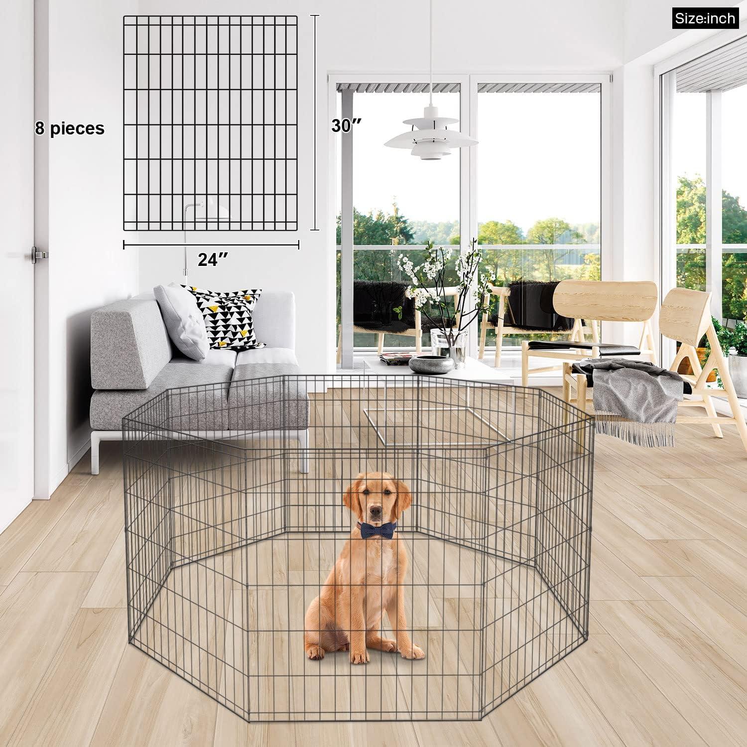 Puppy Pet Playpen 8 Panel Indoor Outdoor Metal Protable Folding Animal Exercise Dog Fence