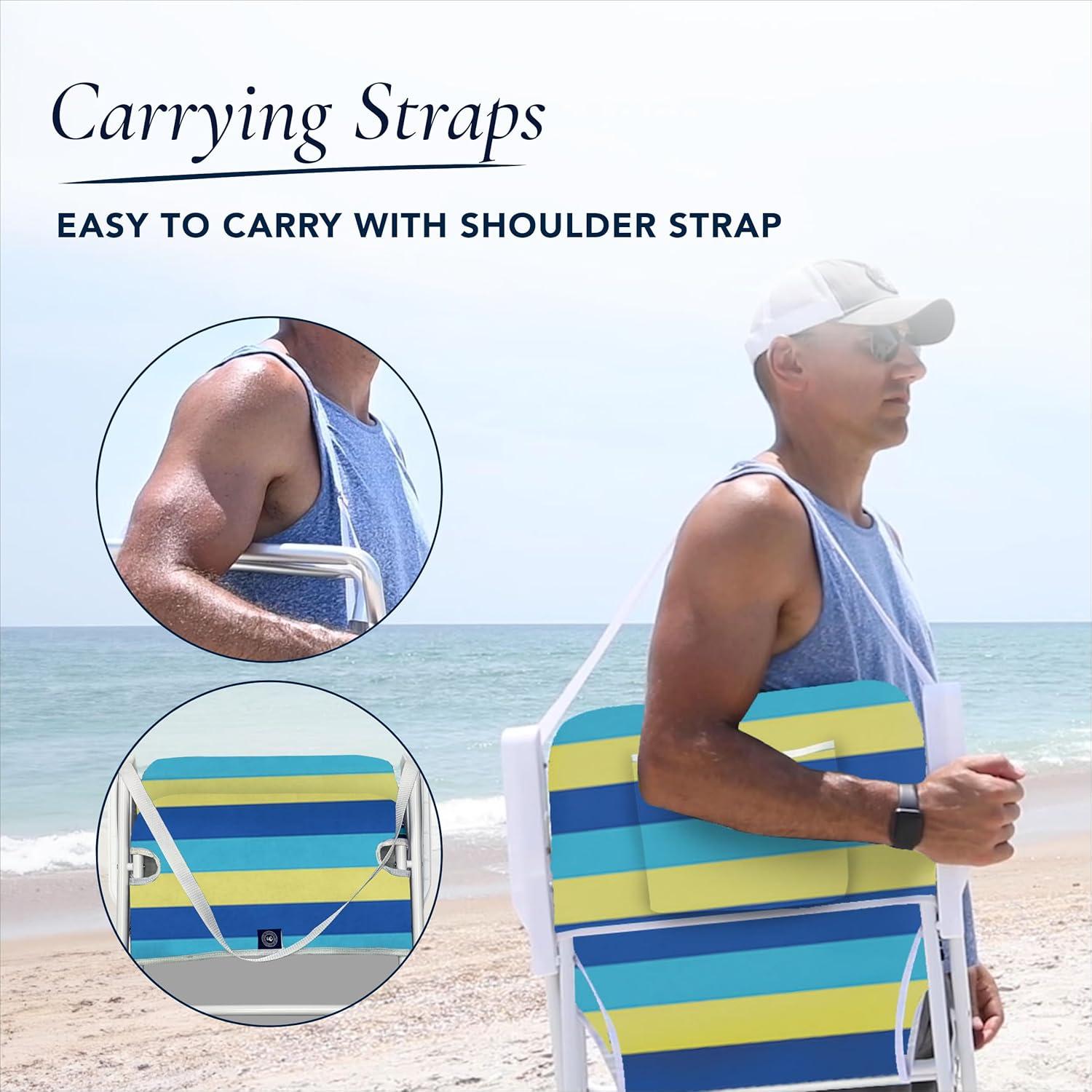 Caribbean Joe Burlap Folding Beach Chair
