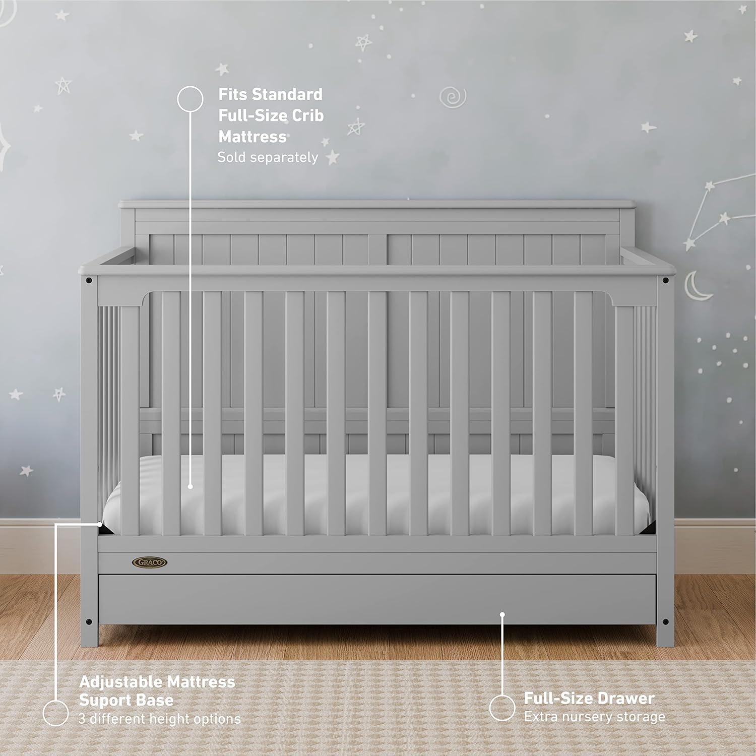 Graco Hadley 5-in-1 Convertible Crib with Drawer